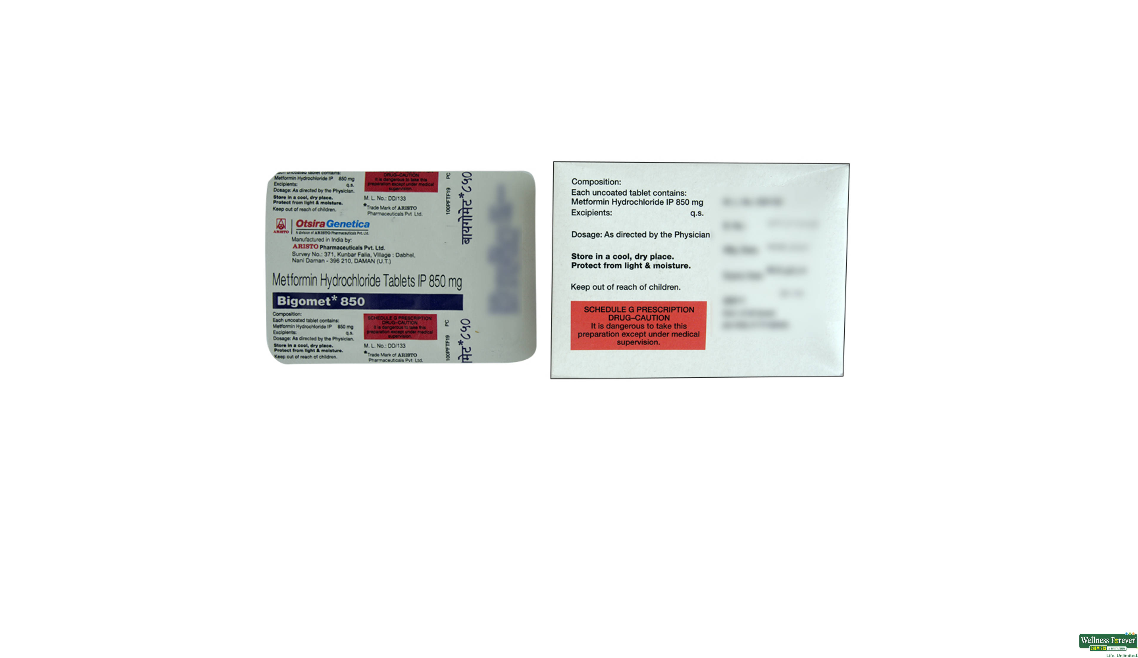 BIGOMET 850MG 10TAB- 2, 10TAB, 