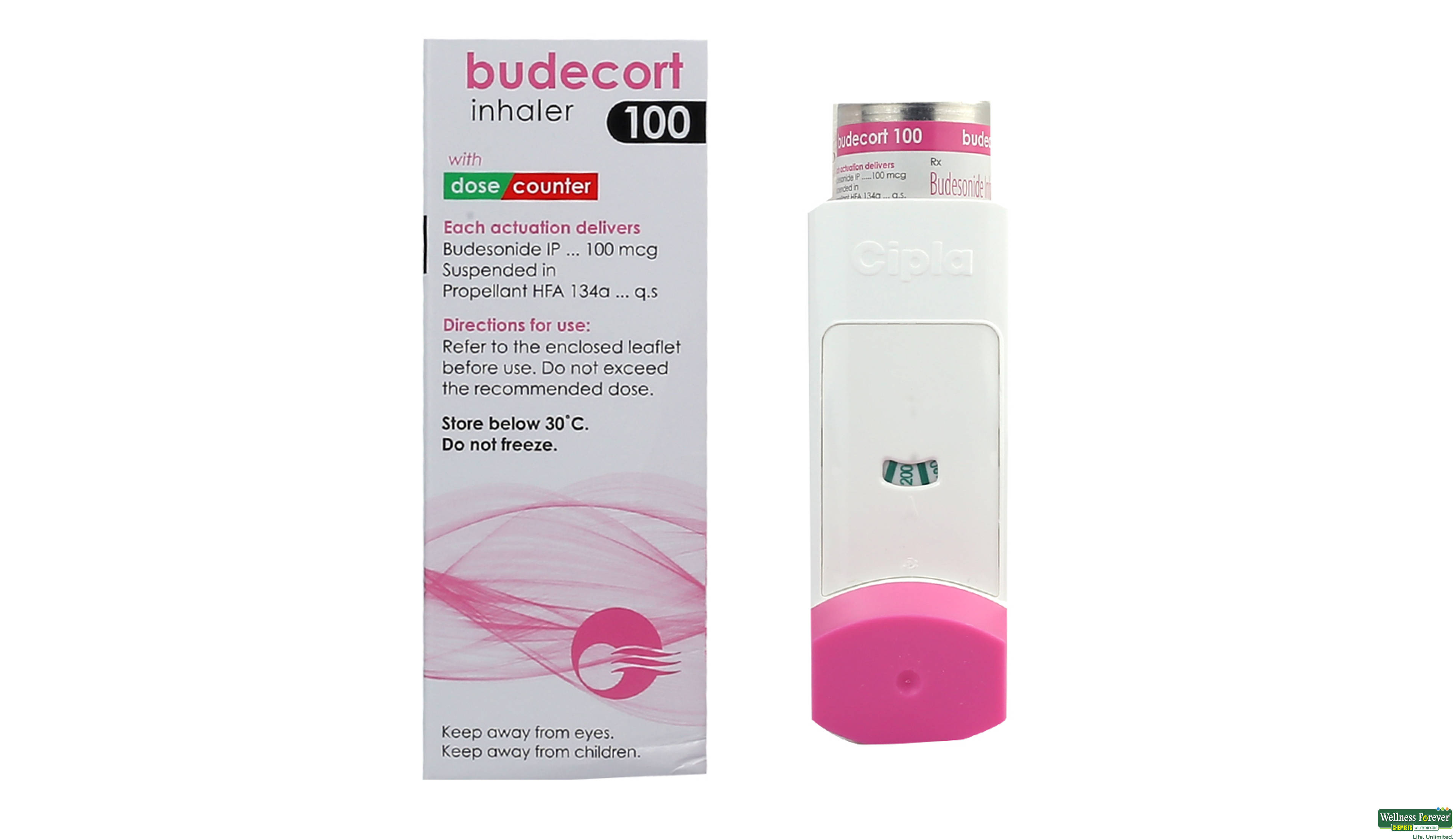BUDECORT 100 INHALER- 2, 1PC, 