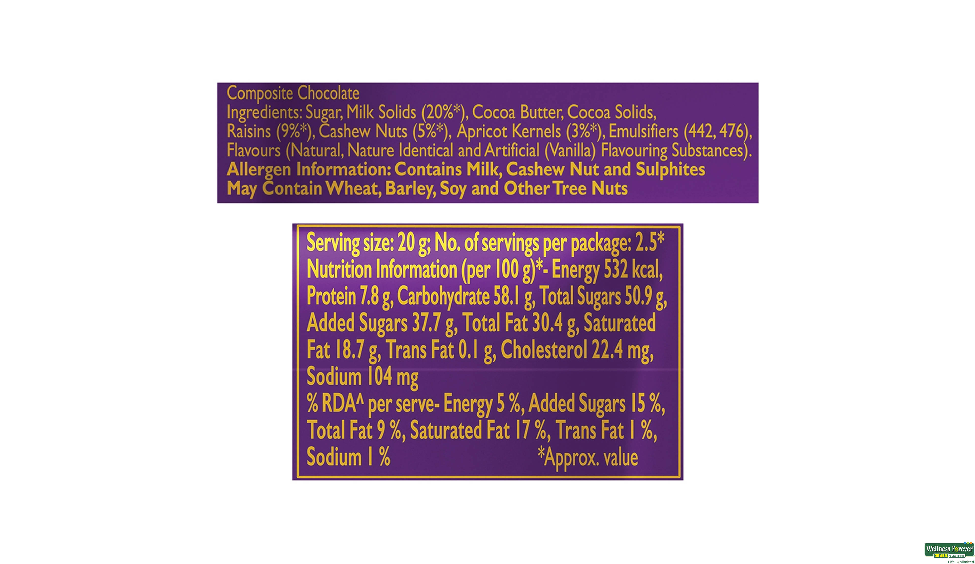 CADB CHOC SILK FRUIT/NUT 55GM- 3, 55GM, 