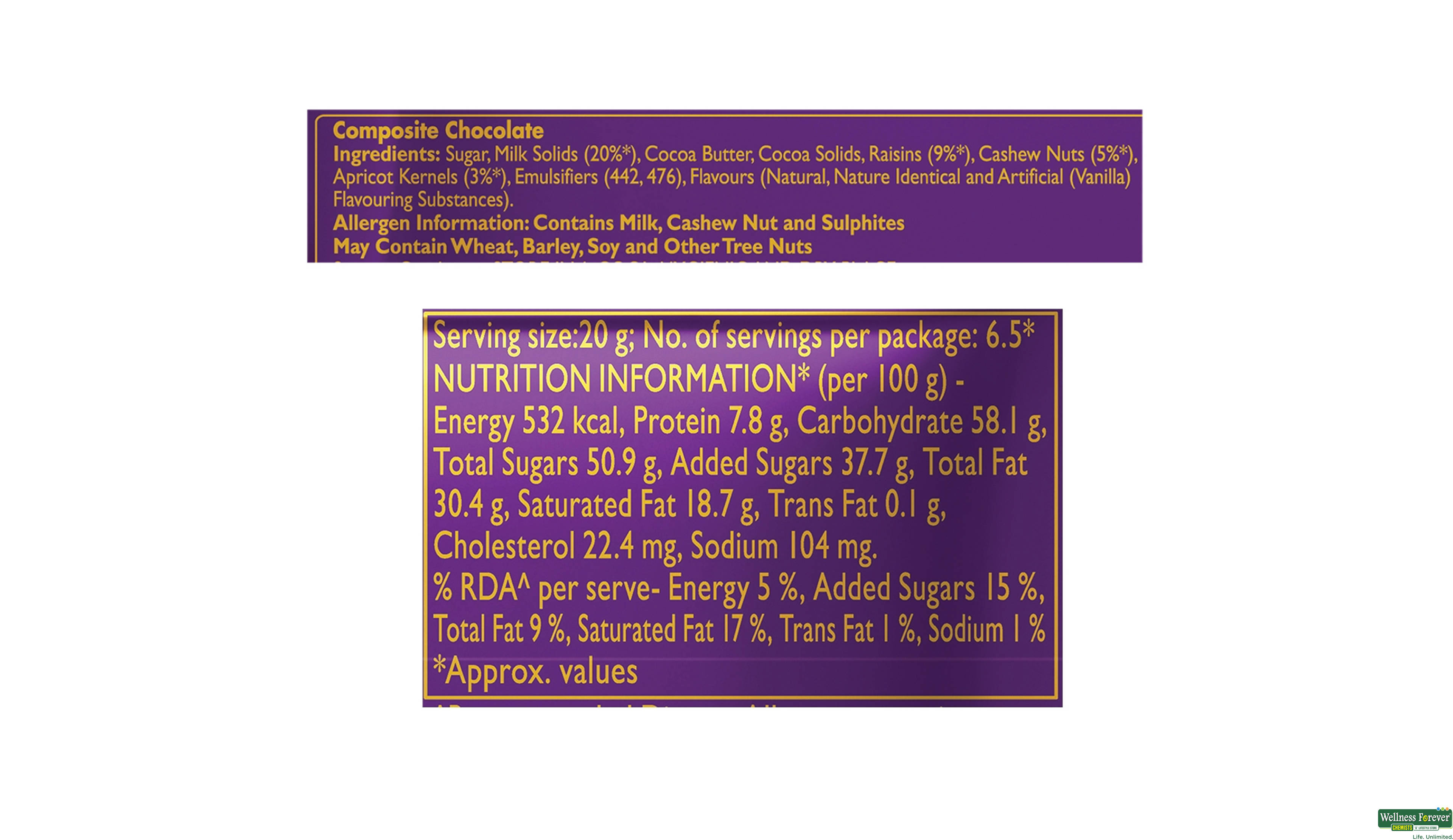 CADB CHOC SILK FRUIT/NUT 137GM- 4, 137GM, 
