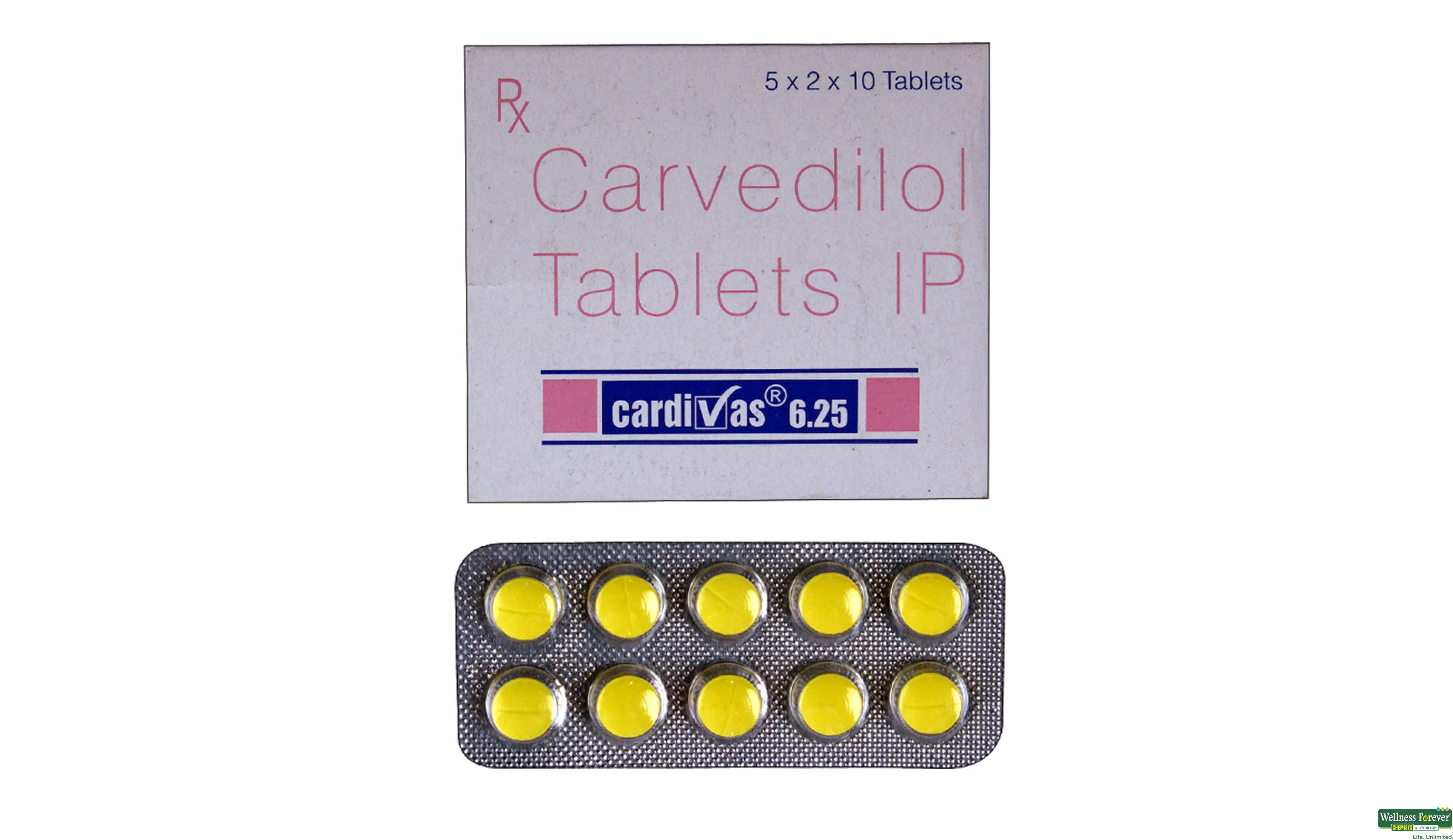 CARDIVAS 6.25MG 10TAB ##- 1, 10TAB, 
