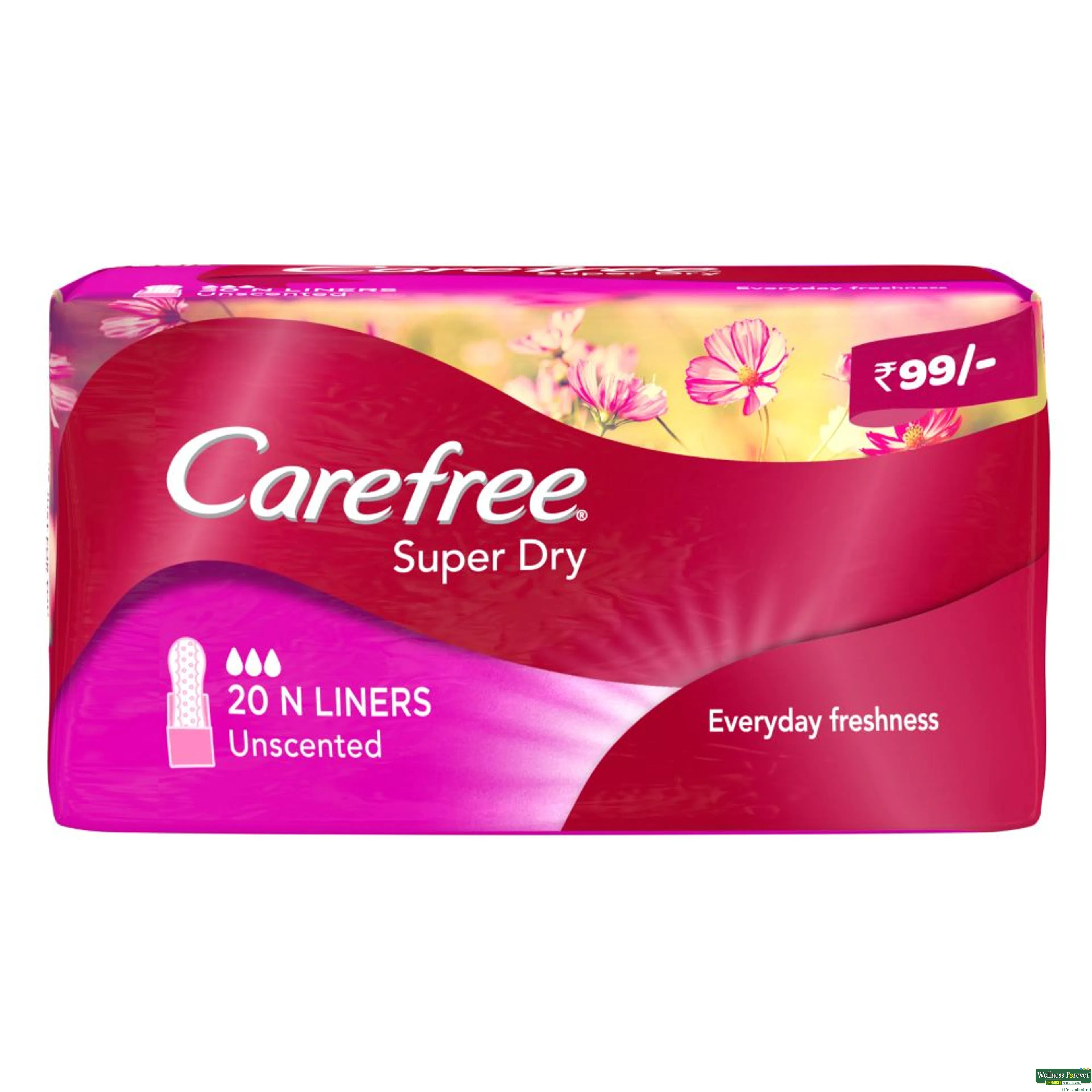 Carefree Acti-Fresh Body Shape Ultra-Thin Panty Liners, Long Flat,  Unscented Pantyliner, Buy Women Hygiene products online in India
