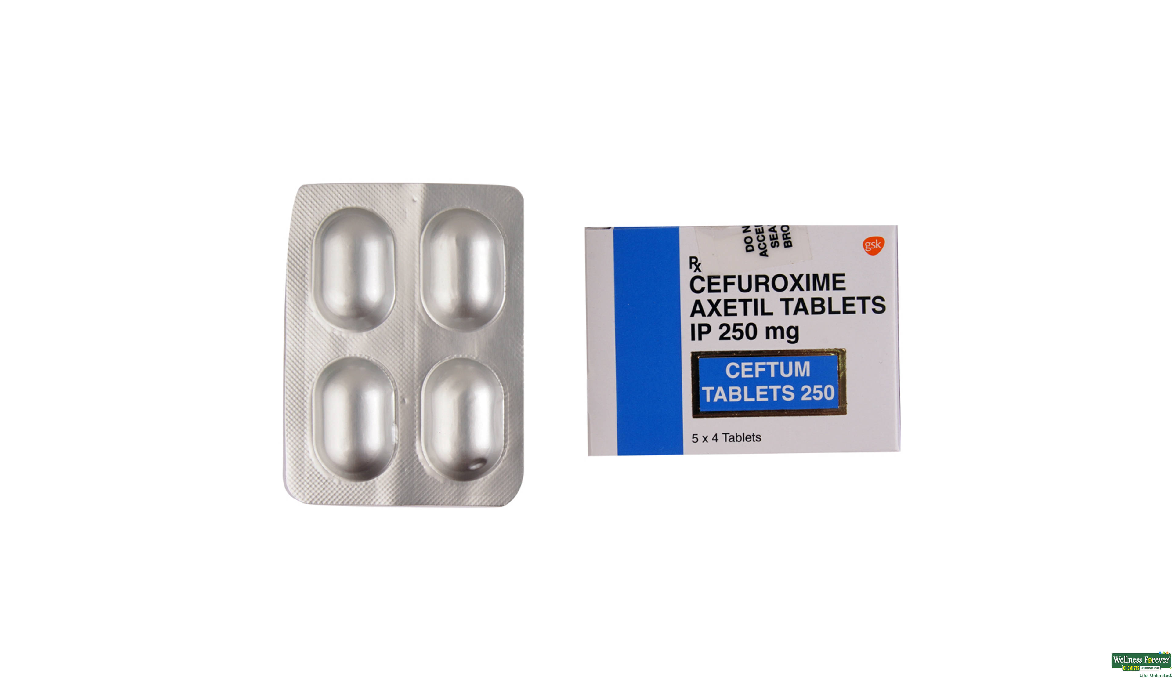 CEFTUM 250MG 4TAB- 1, 4TAB, 