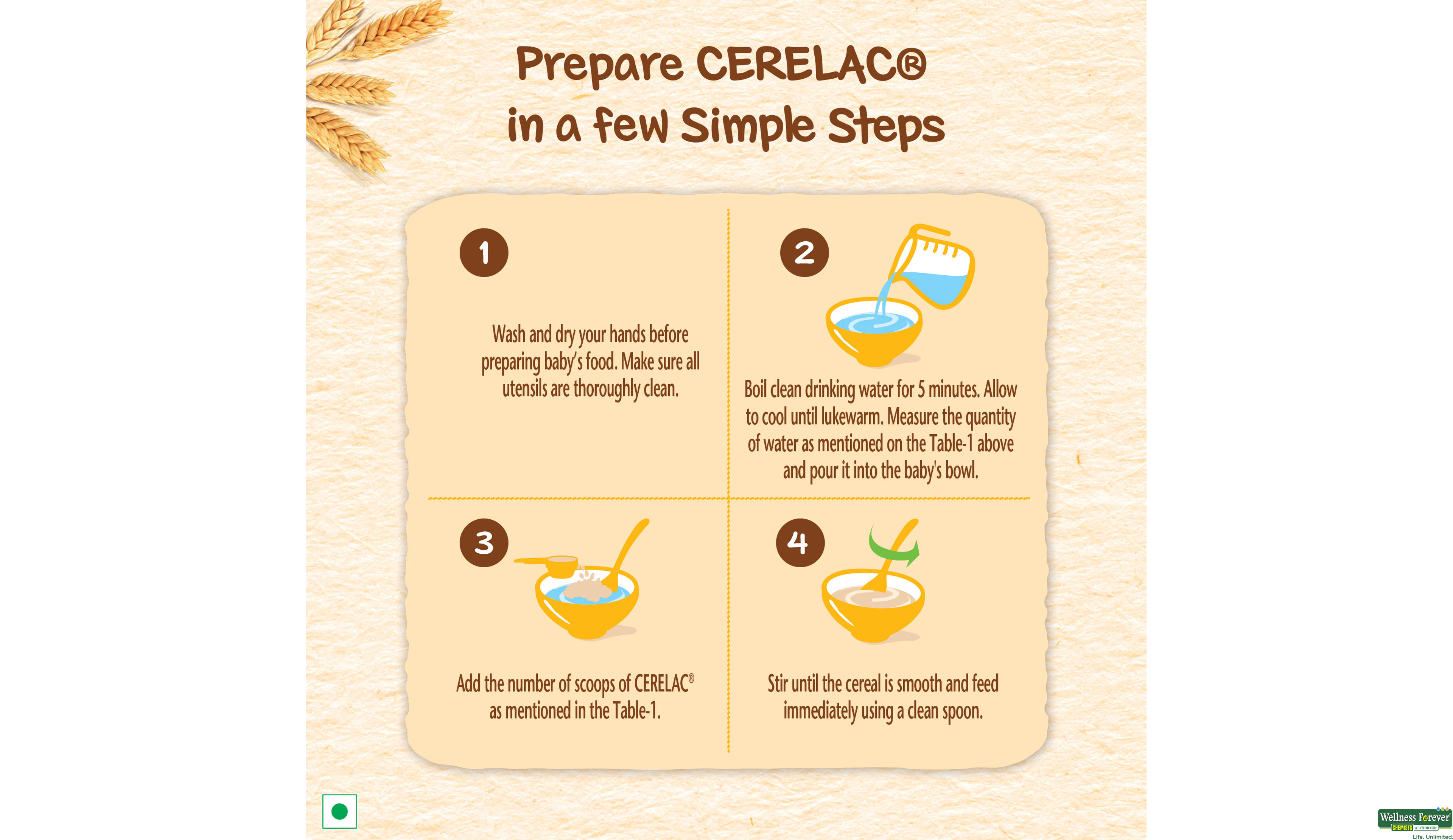 CERELAC STG2 WHEAT ORANGE REF 300GM- 6, 300GM, 