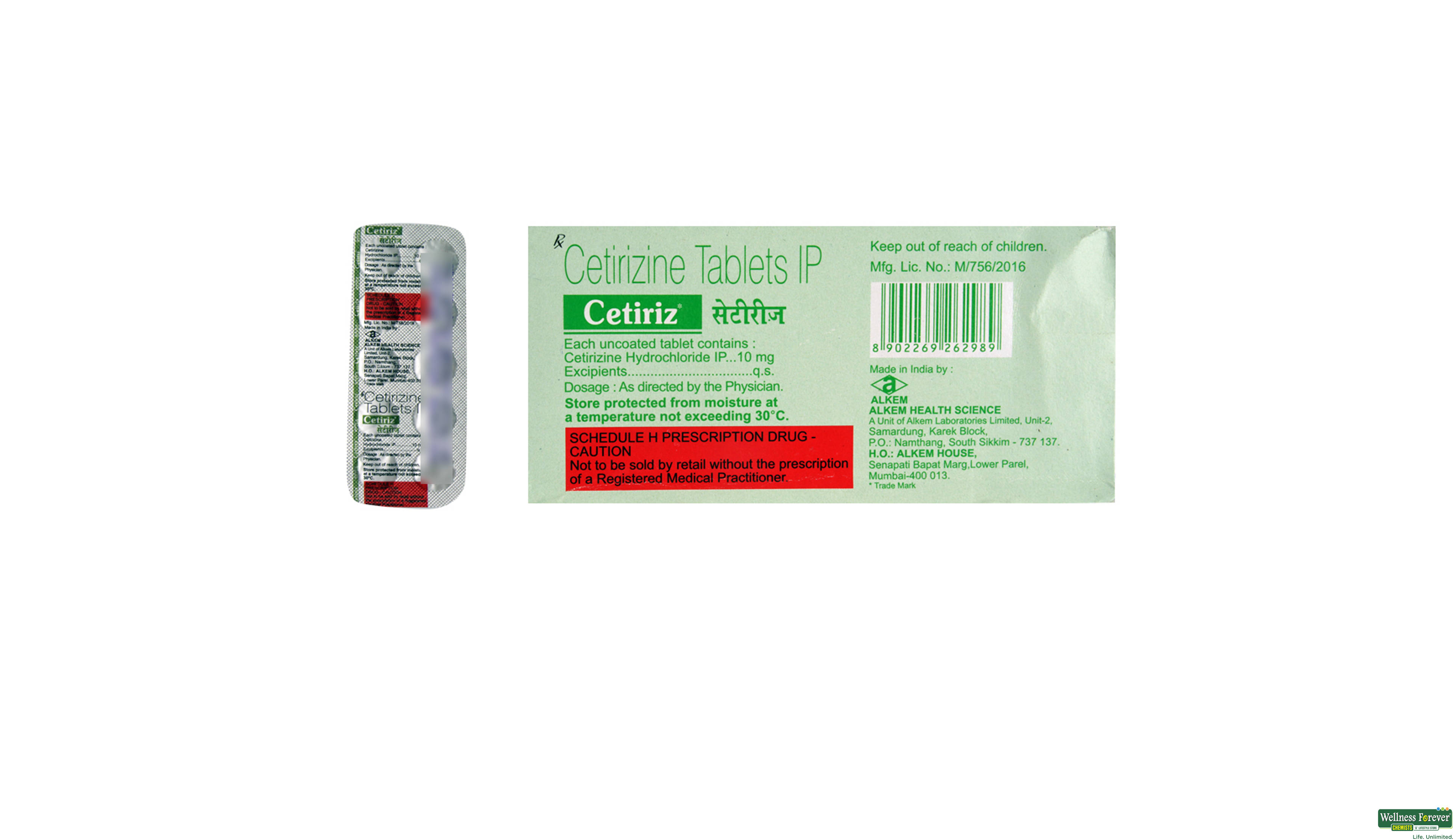 CETIRIZ 10TAB- 2, 10TAB, 