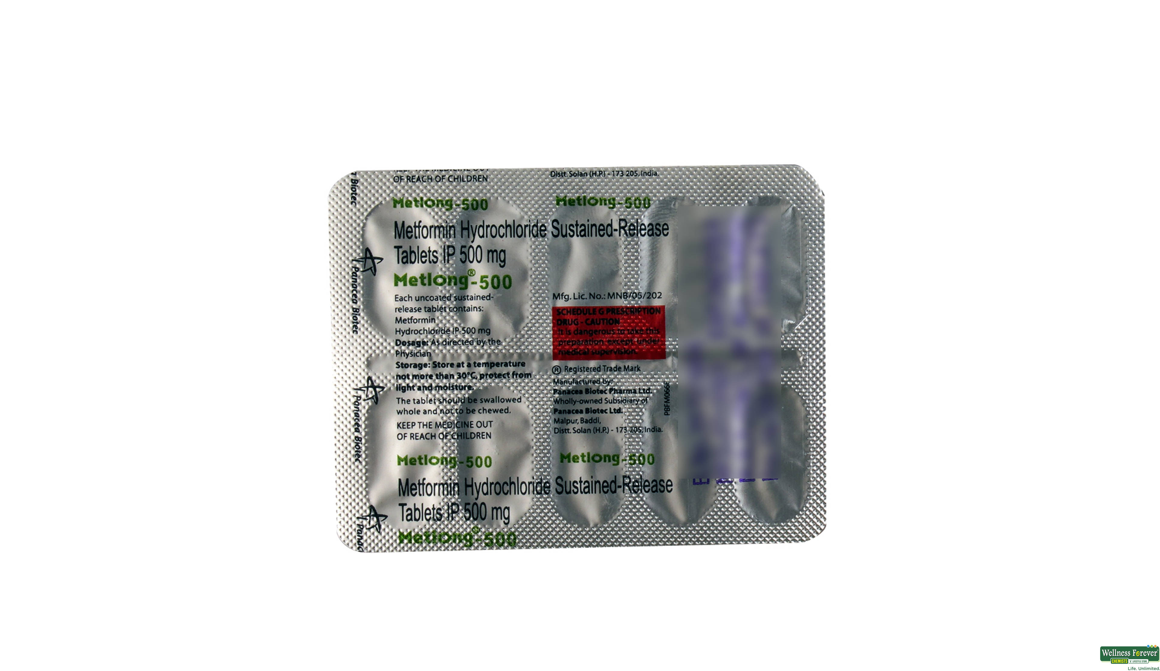 METLONG 500MG 10TAB- 2, 10TAB, 