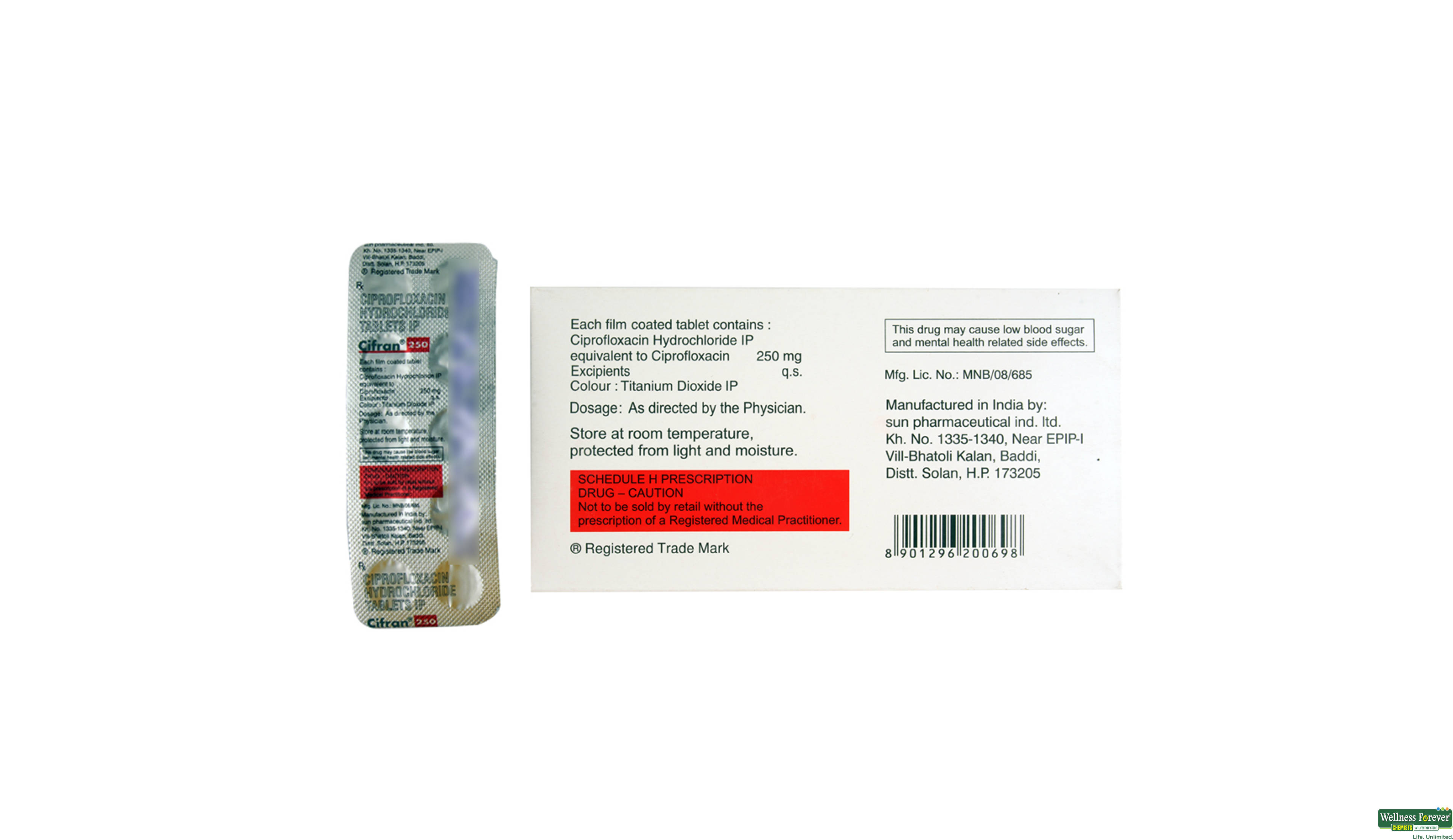 CIFRAN 250MG 10TAB- 2, 10TAB, null