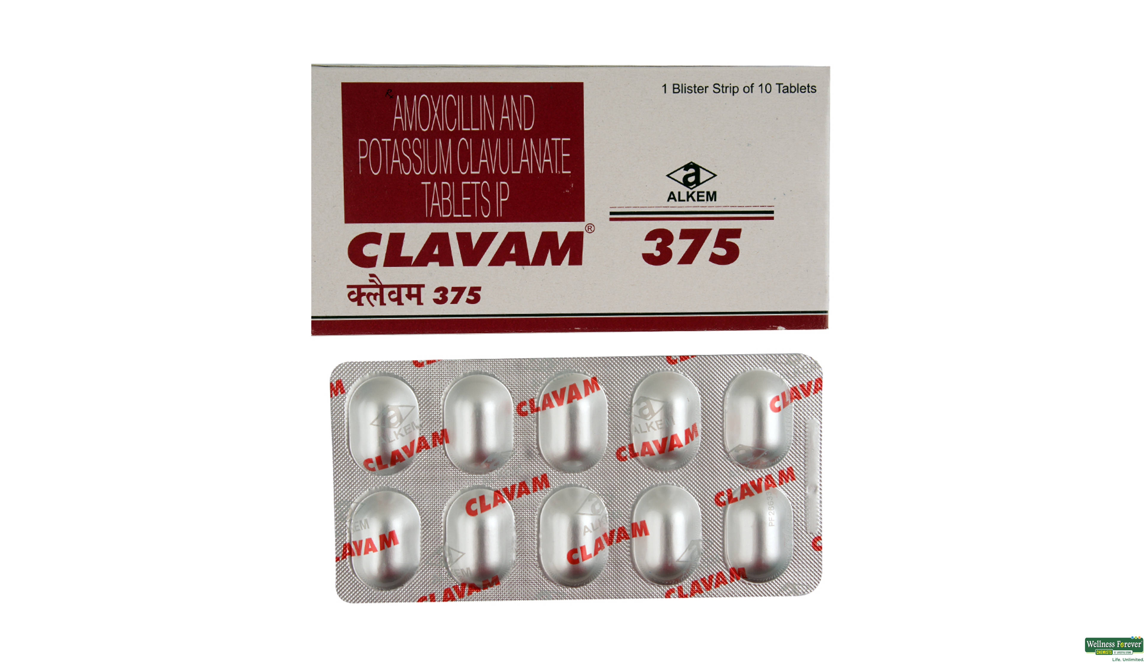 CLAVAM 375MG 10TAB- 1, 10TAB, 