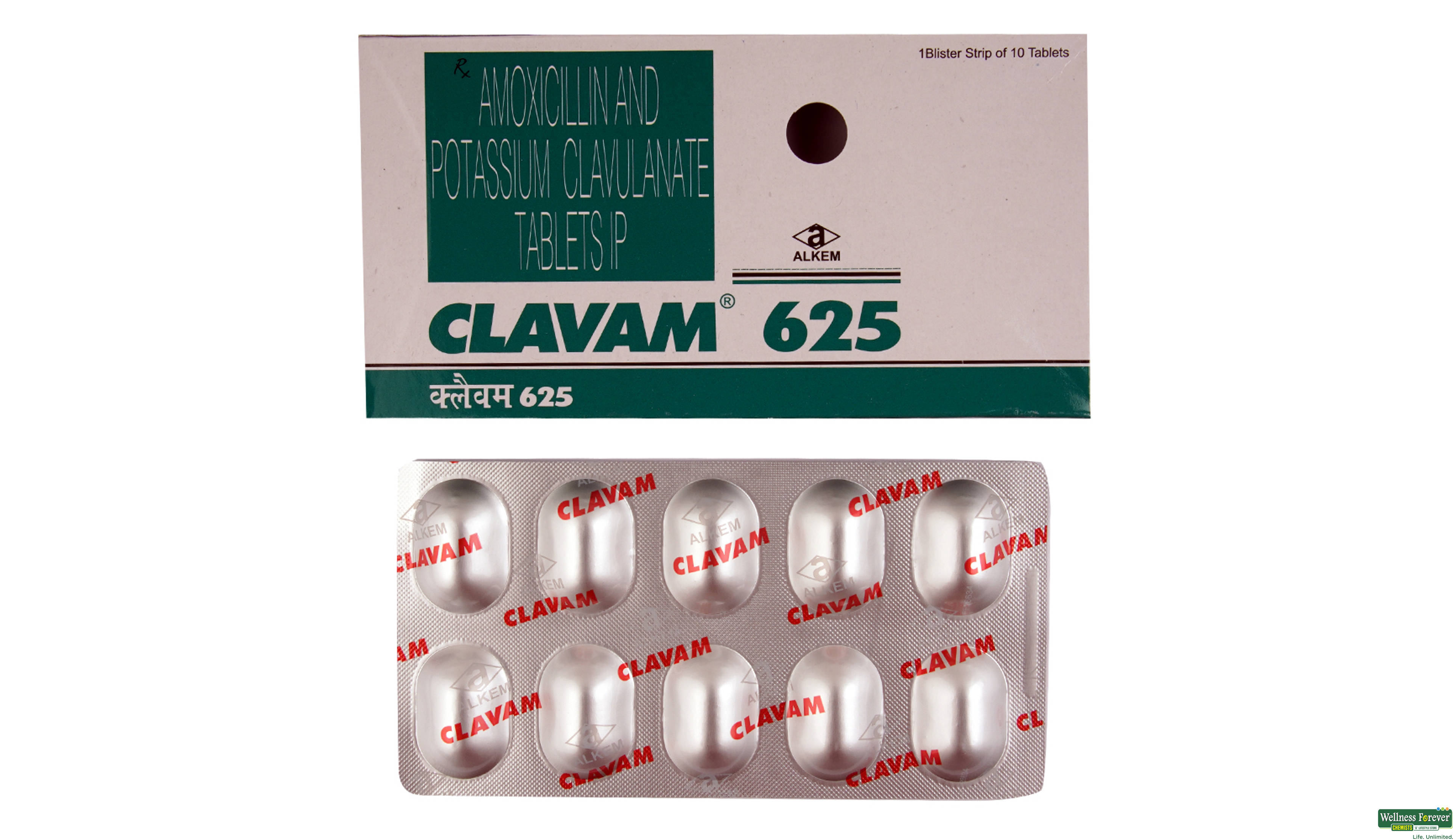 CLAVAM 625MG 10TAB- 1, 10TAB, 