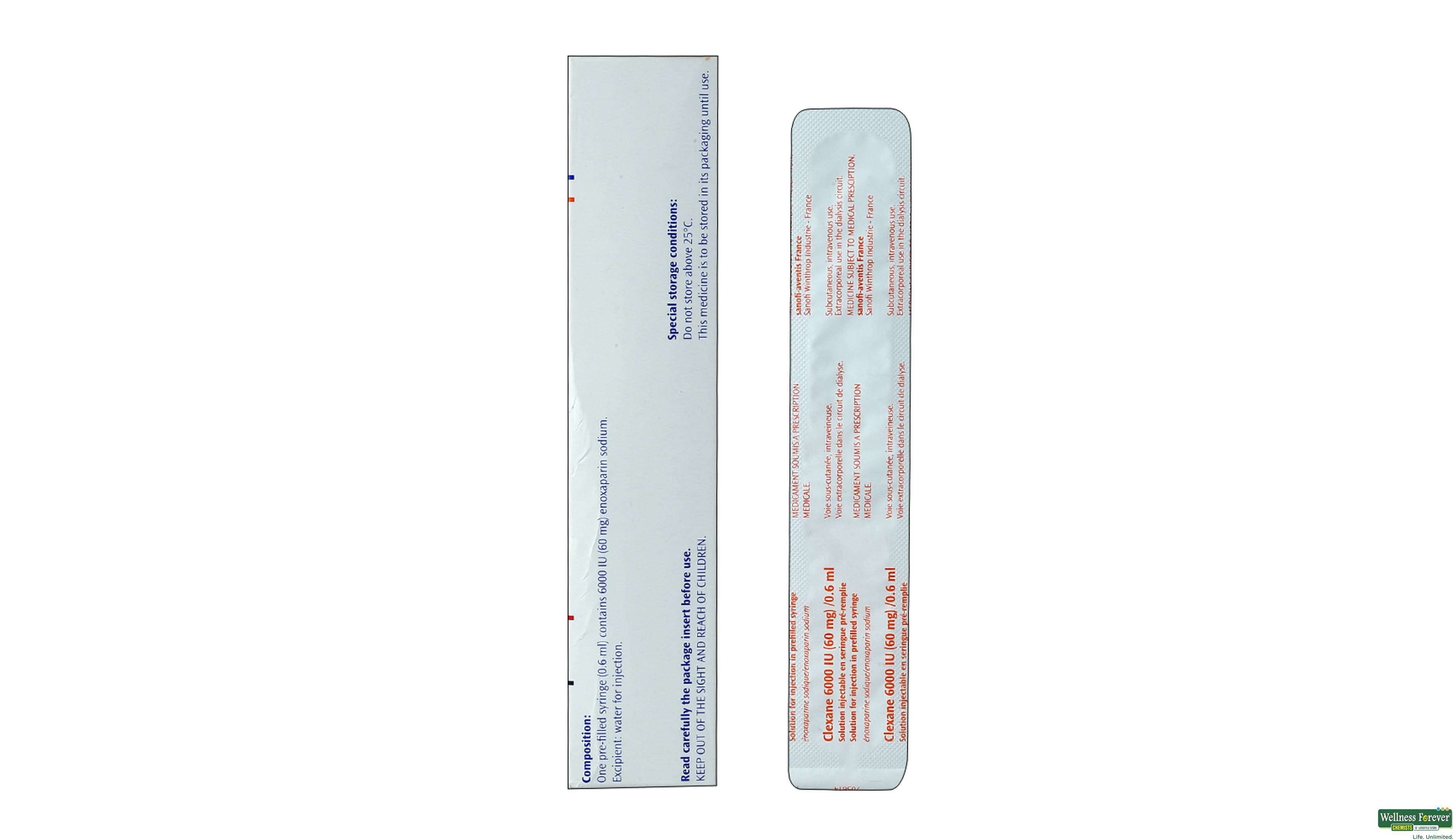 CLEXANE 60MG INJ 0.6ML PFS- 2, 0.6ML, 