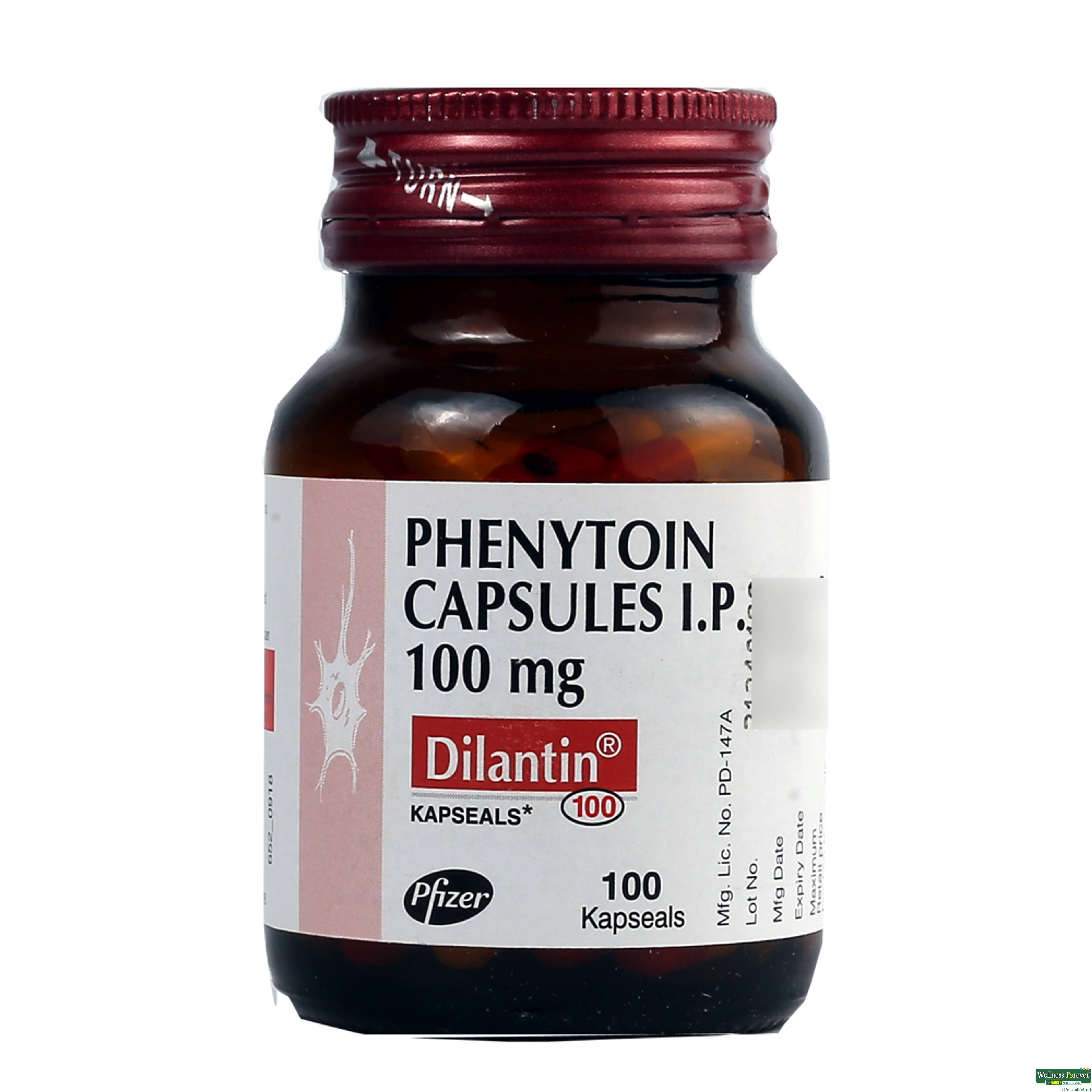 Dilantin 100mg 100 Capsules-image