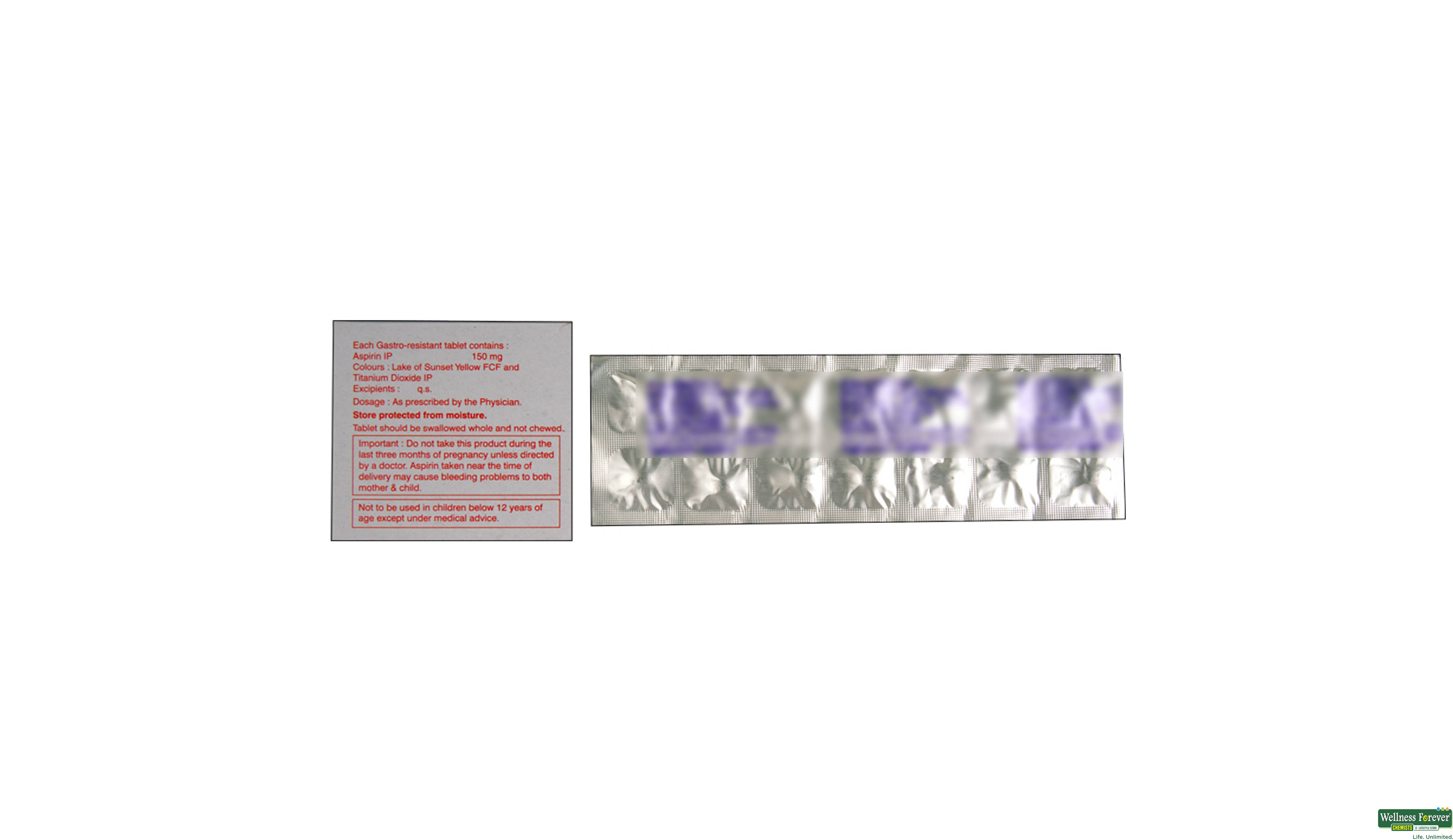 ECOSPRIN 150MG 14TAB- 2, 14TAB, •Relieves Pain: Quickly eases common aches and lowers fever.

•Heart Health: Regular use can help prevent heart issues by keeping blood flowing smoothly.