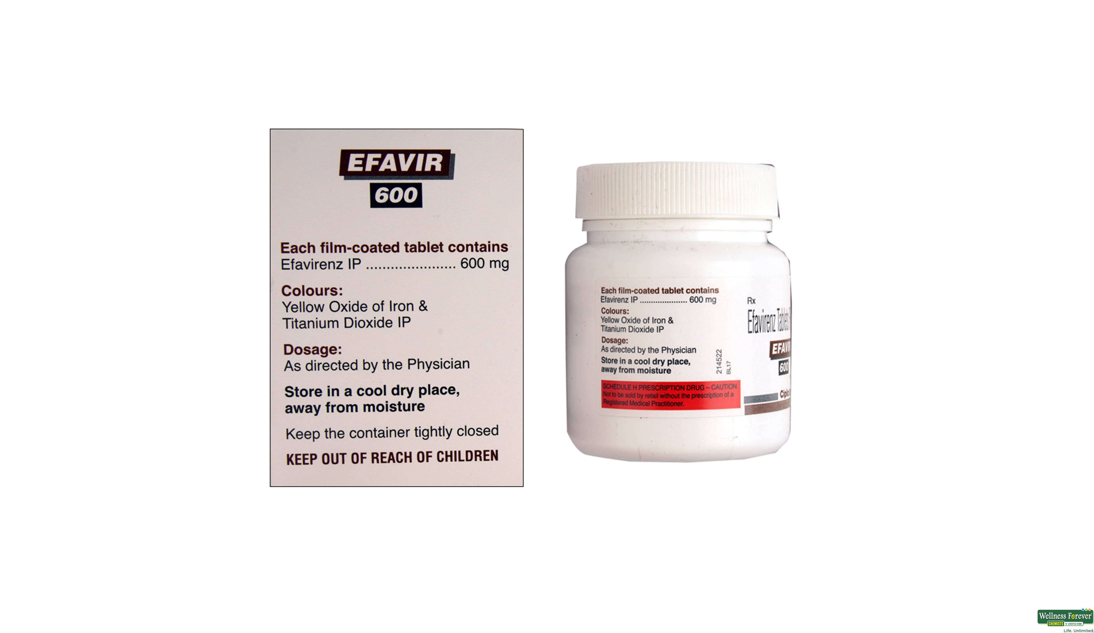 EFAVIR 600MG 30TAB- 2, 30TAB, 