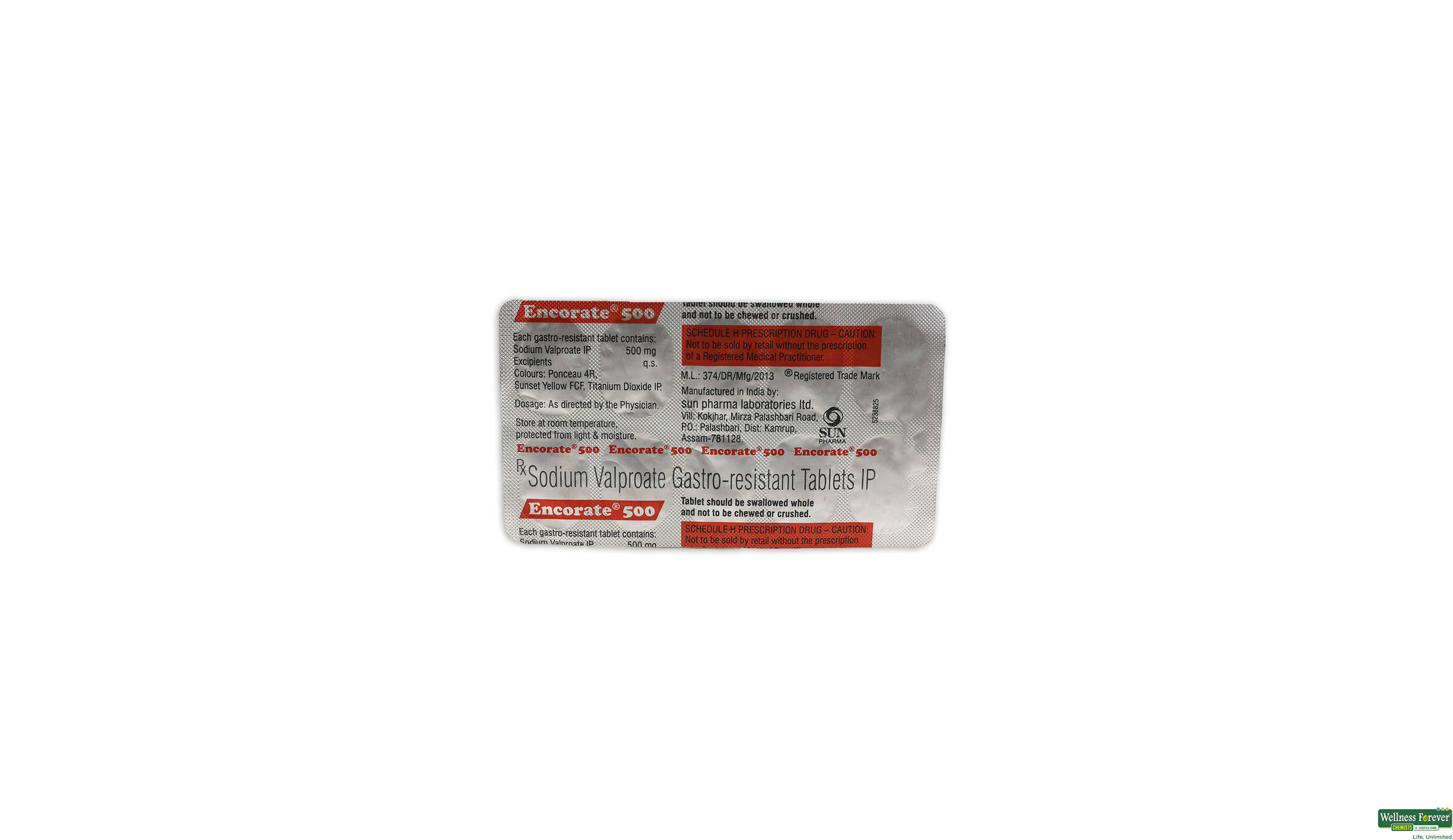 ENCORATE 500MG 10TAB- 1, 10TAB, 