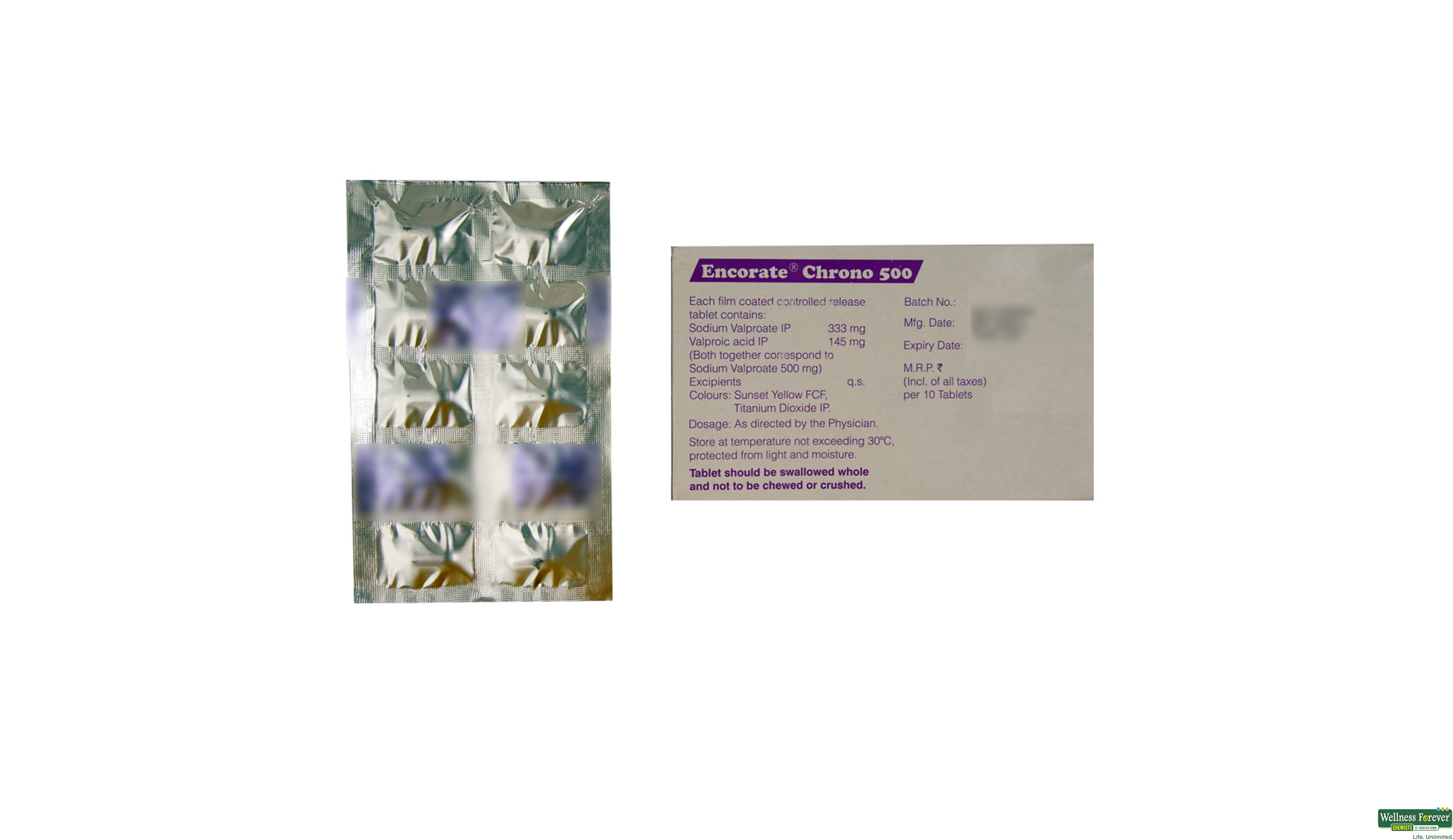 ENCORATE CHRONO 500MG 10TAB- 2, 10TAB, 