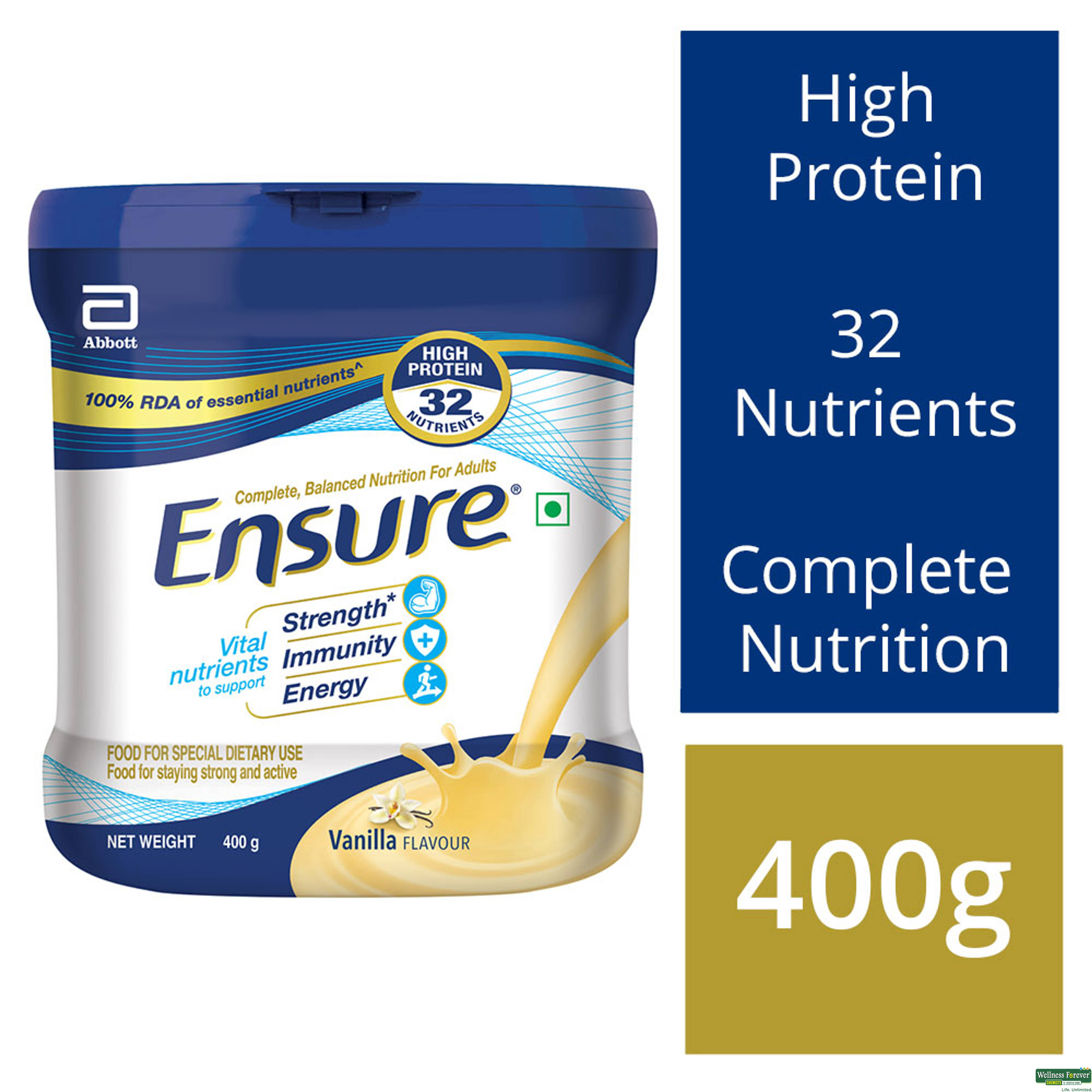 Ensure Balanced Adult Nutrition Health Drink, Vanilla, 400 g-image