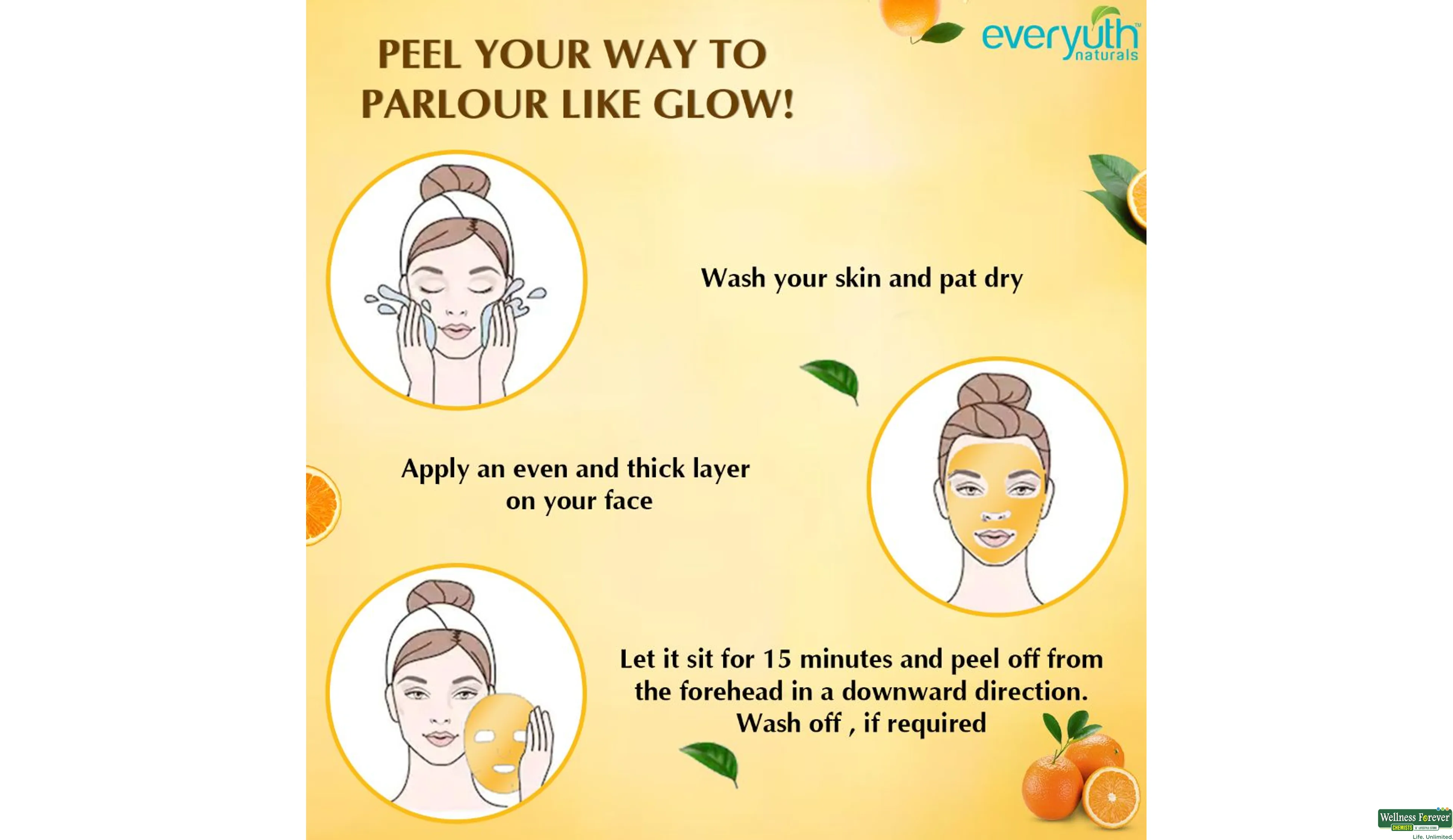 EVERYUTH F/MASK PEEL OFF ORANGE 50GM- 5, 50GM, 