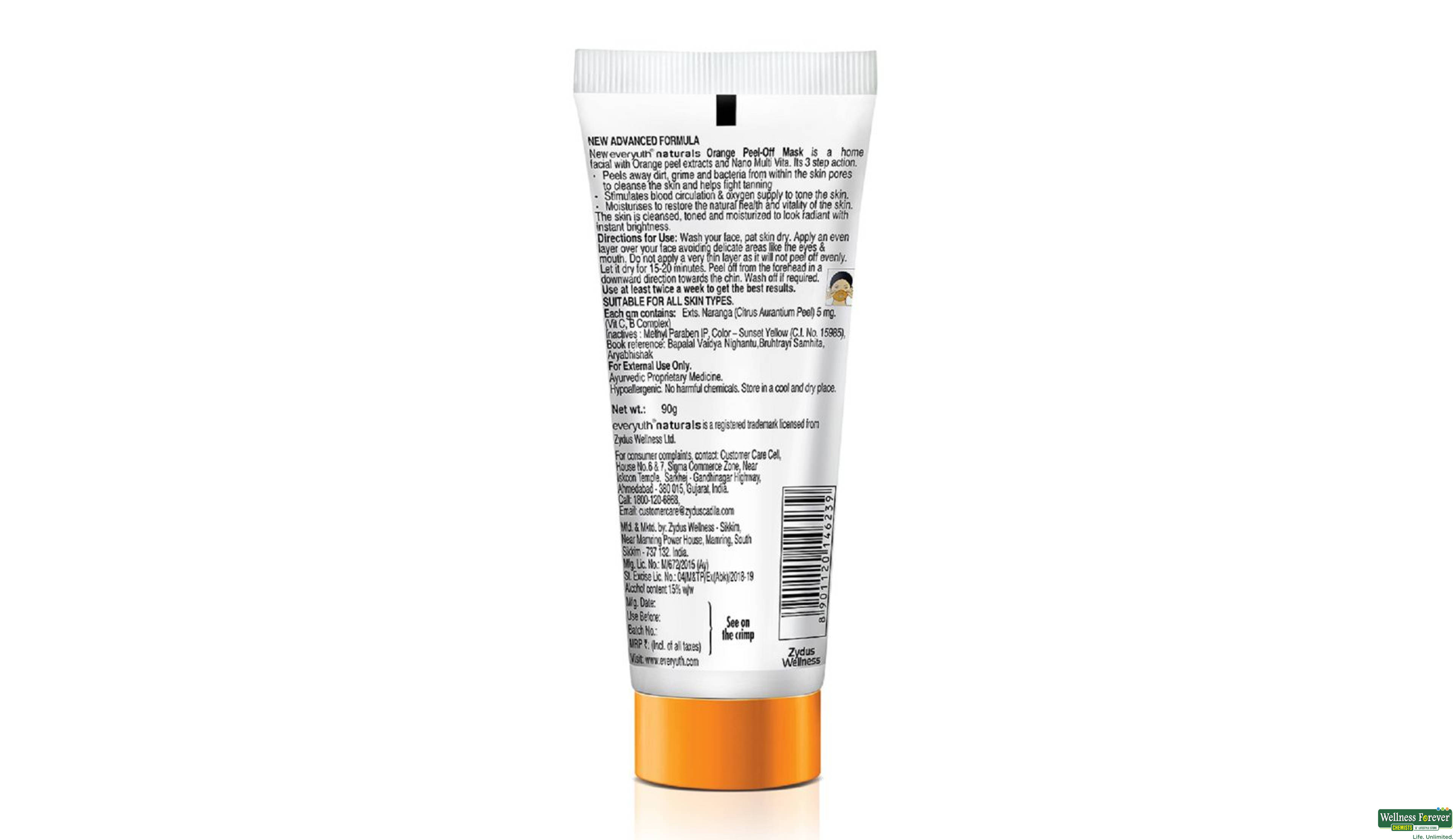 EVERYUTH F/MASK PEEL OFF ORANGE 90GM- 2, 90GM, 