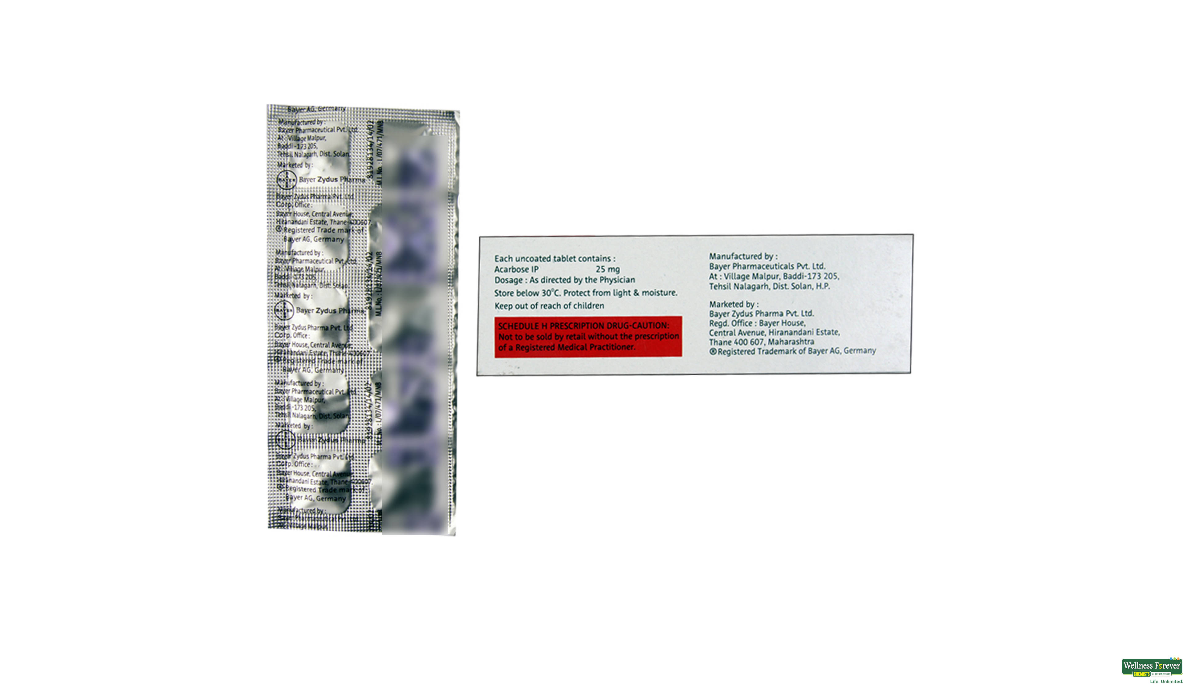 GLUCOBAY 25MG 10TAB- 2, 10TAB, 