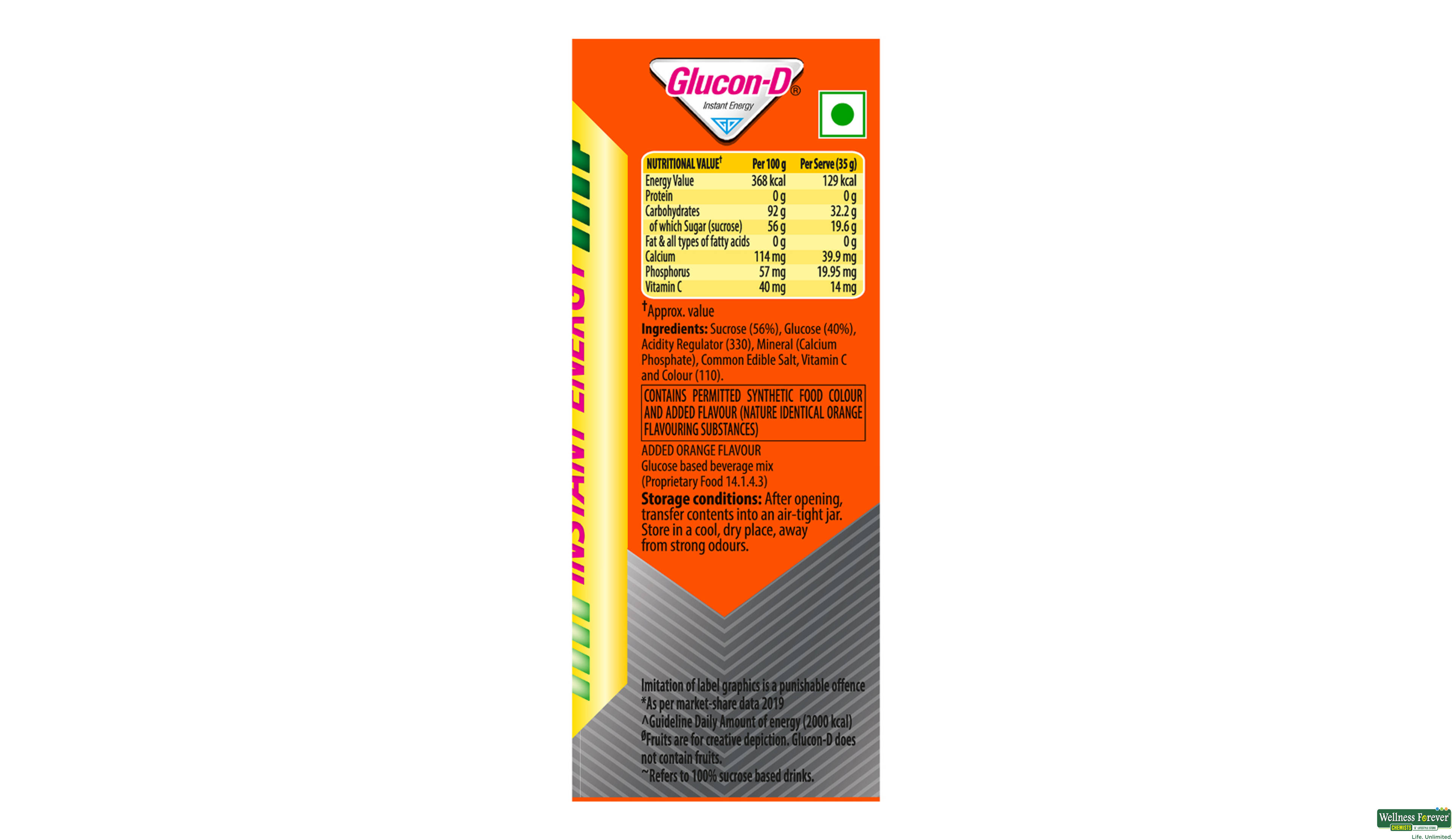 GLUCON D PWDR ORANGE REF 200GM- 6, 200GM, 