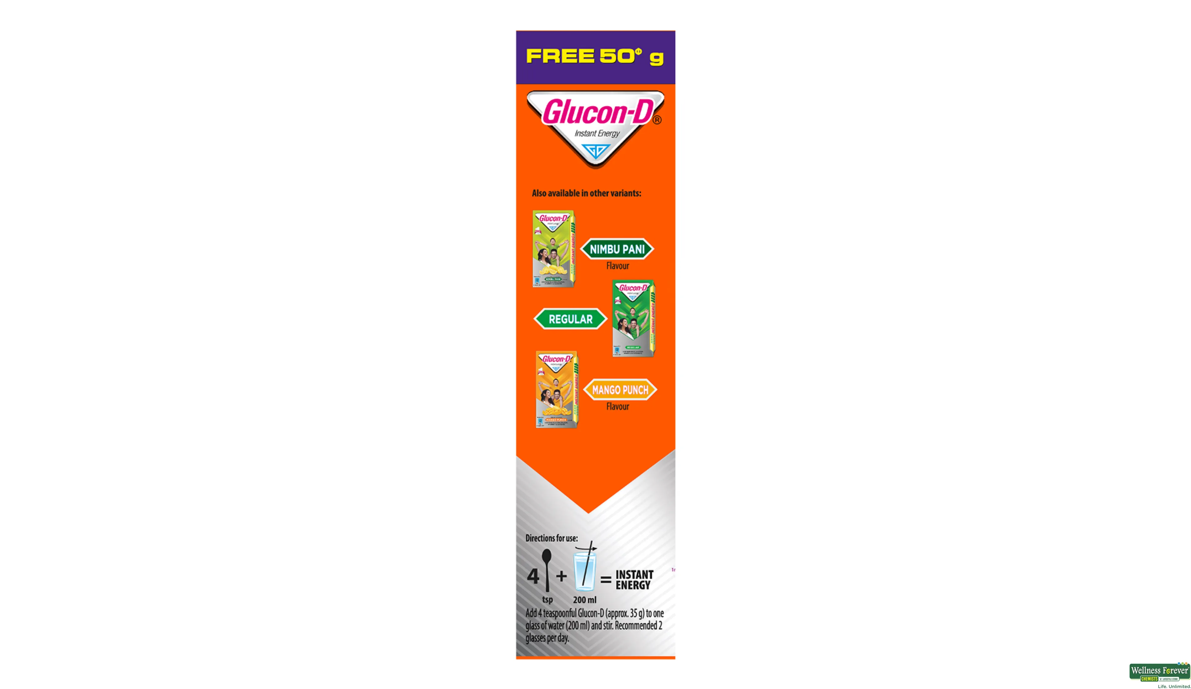 Buy Glucon D Energy Drink Pure Glucose Tangy Orange 45050 Gm Online At Best  Price of Rs 192.28 - bigbasket