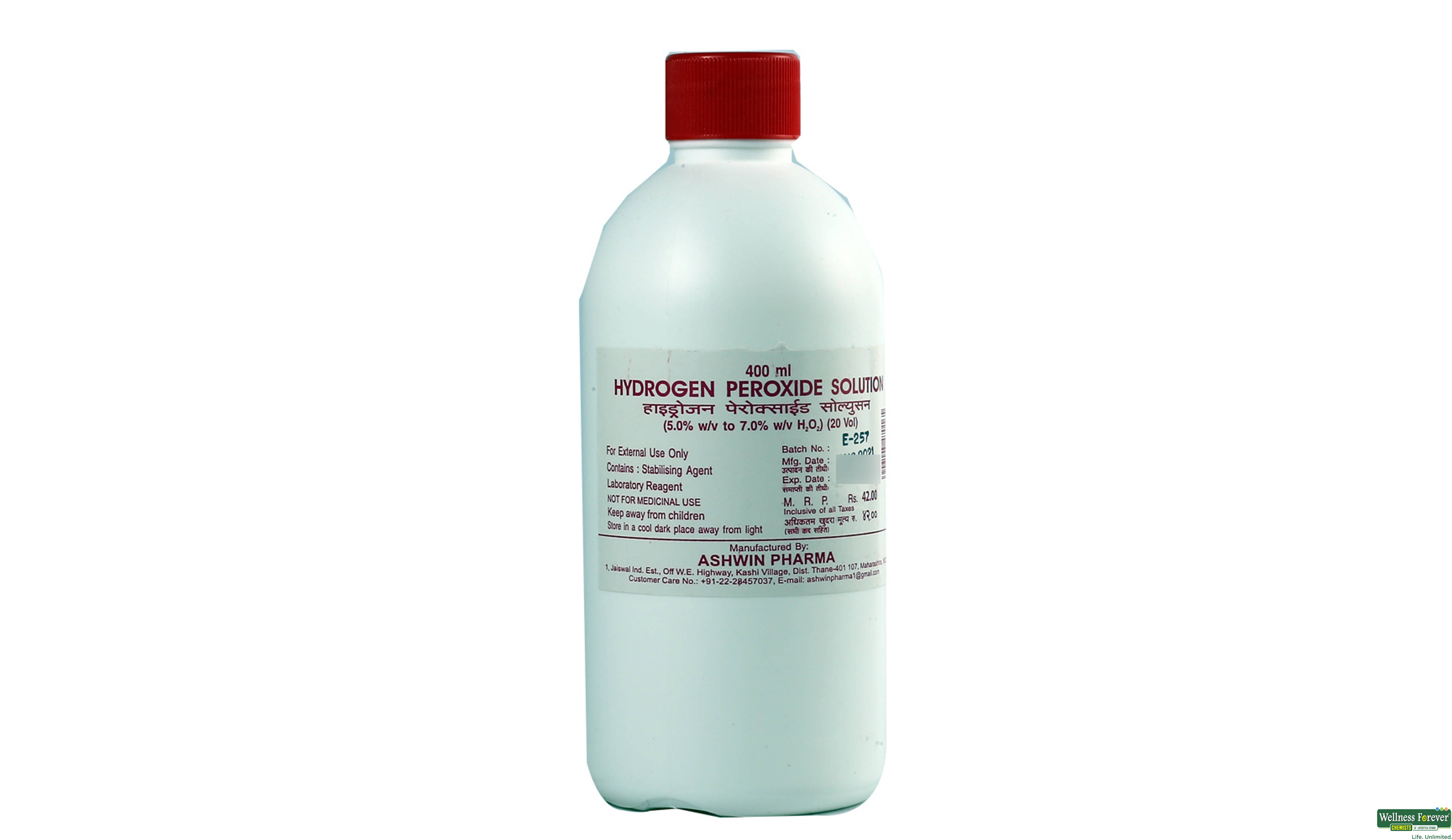HYDROGEN PEROXIDE ASHWIN 400ML- 1, 400ML, 