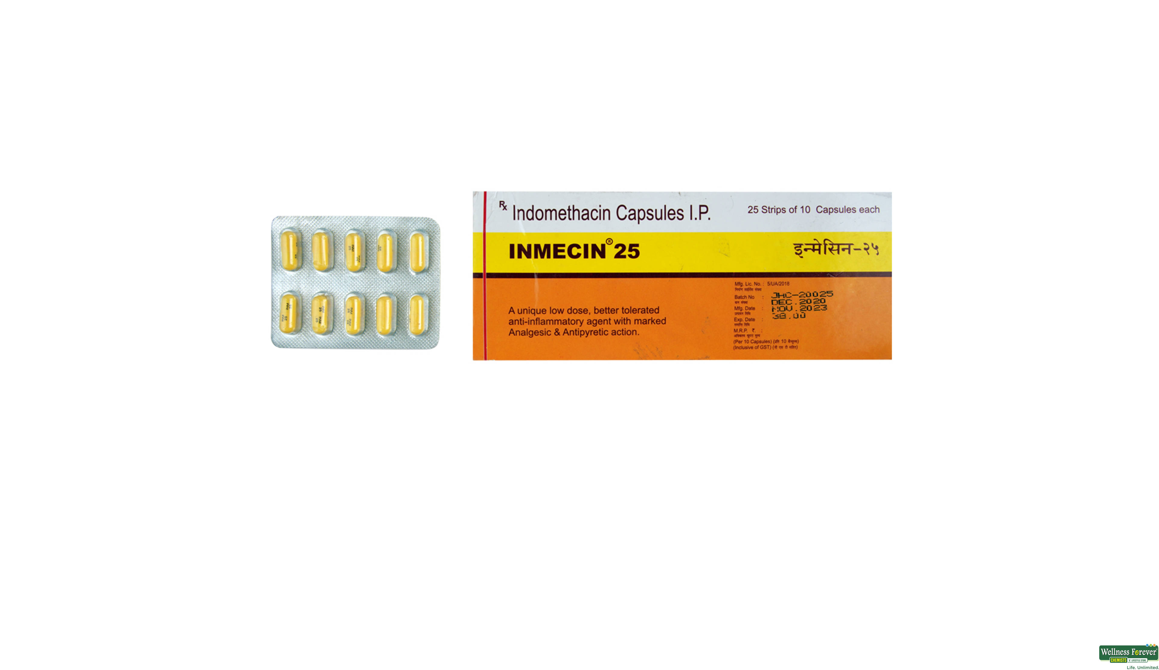 INMECIN 25MG 10CAP- 1, 10CAP, 