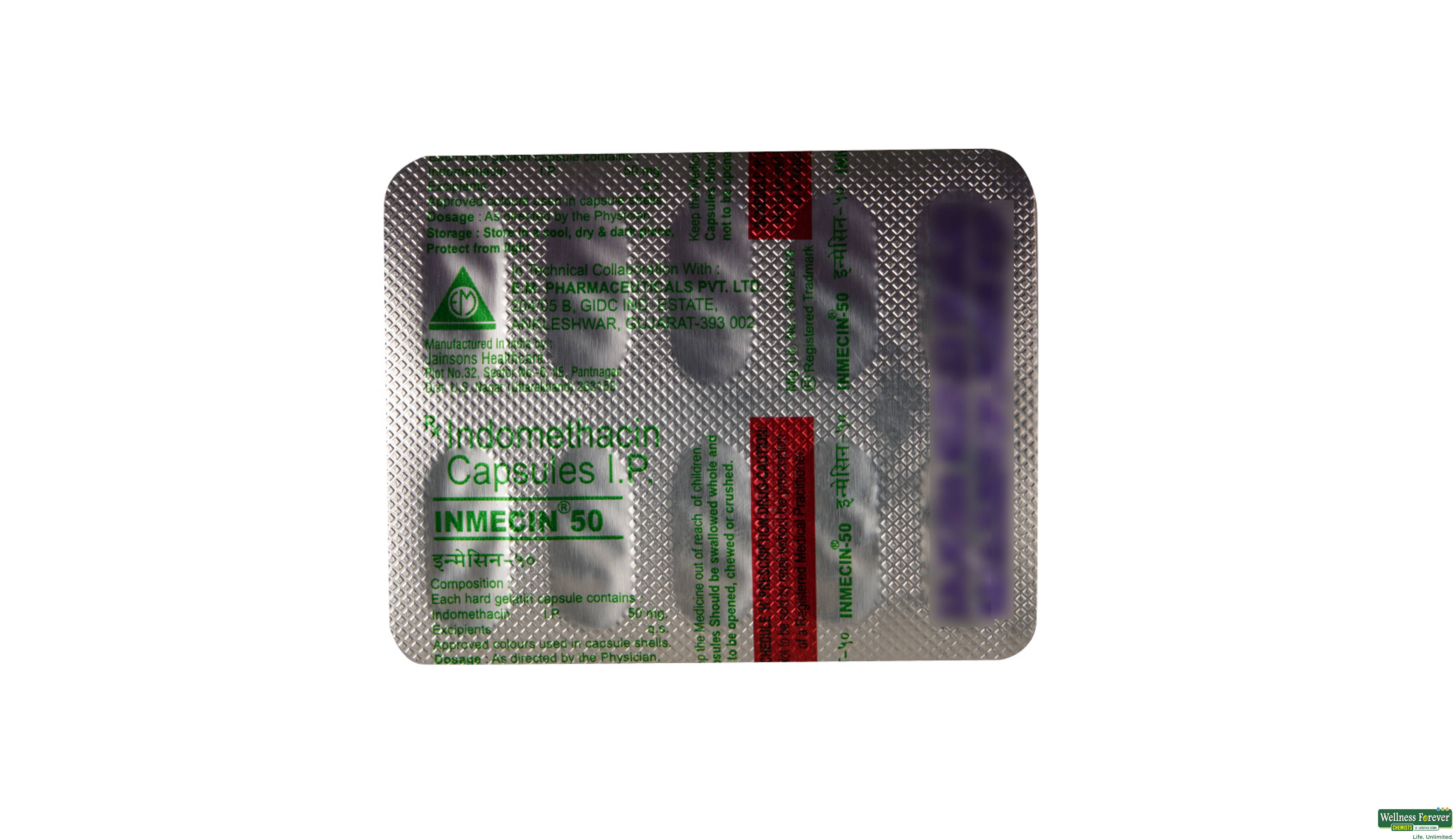 INMECIN 50MG 10CAP- 2, 10CAP, 