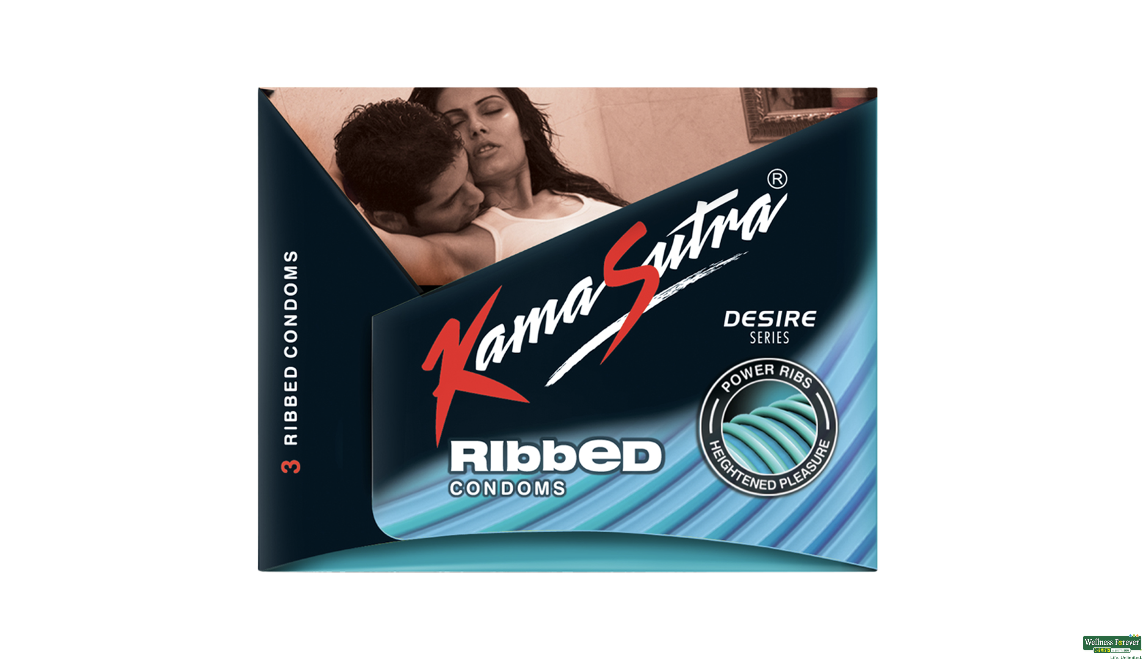 KS CONDOM RIBBED 3PC- 1, 3PC, 