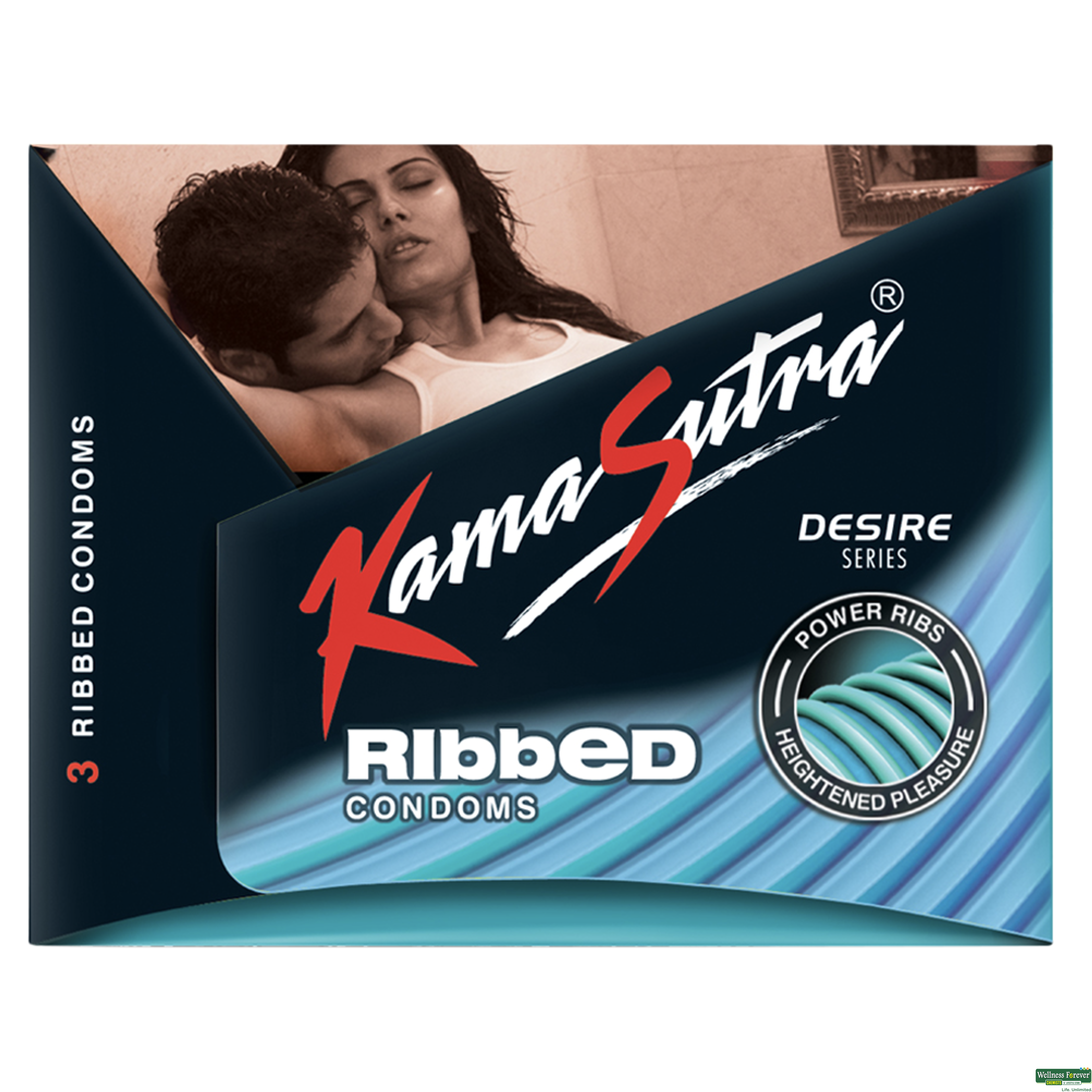 Kamasutra Desire Ribbed Condoms, 3 Pieces-image