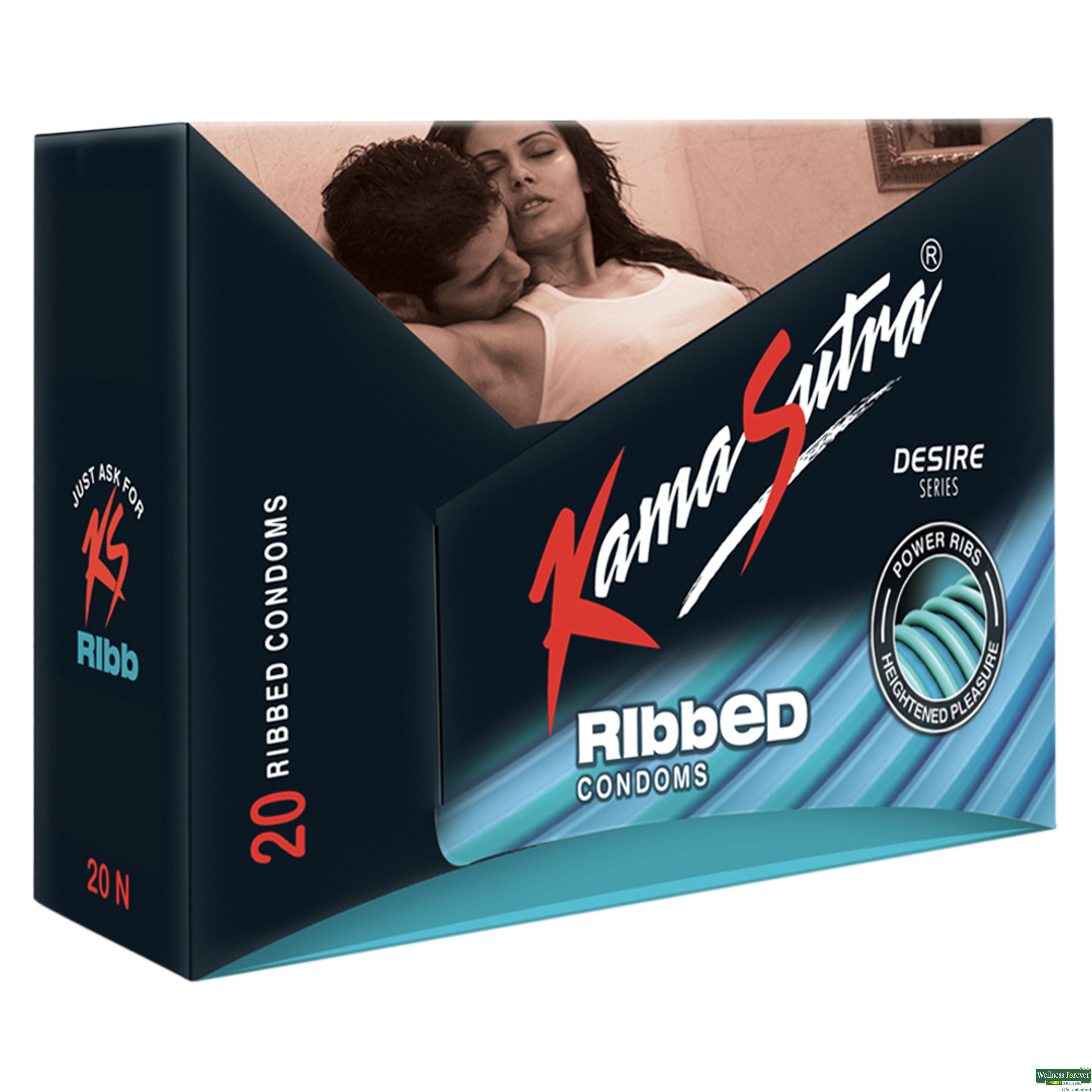 Kamasutra Desire Ribbed Condoms, 20 Pieces-image