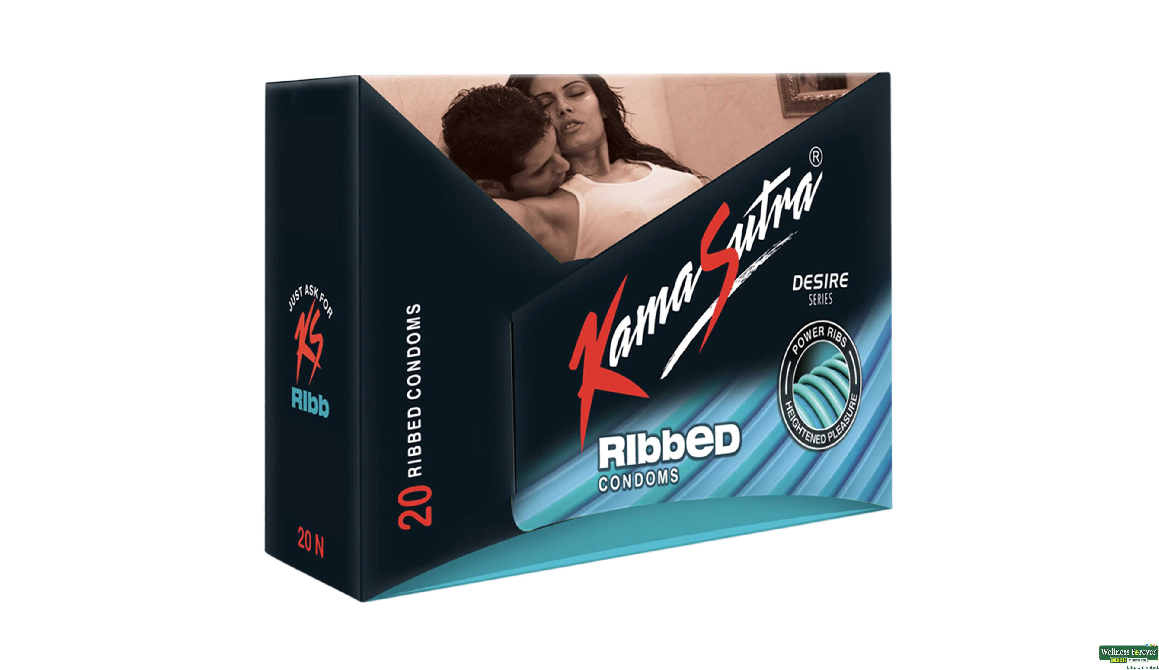 KS CONDOM RIBBED 20PC- 1, 20PC, 