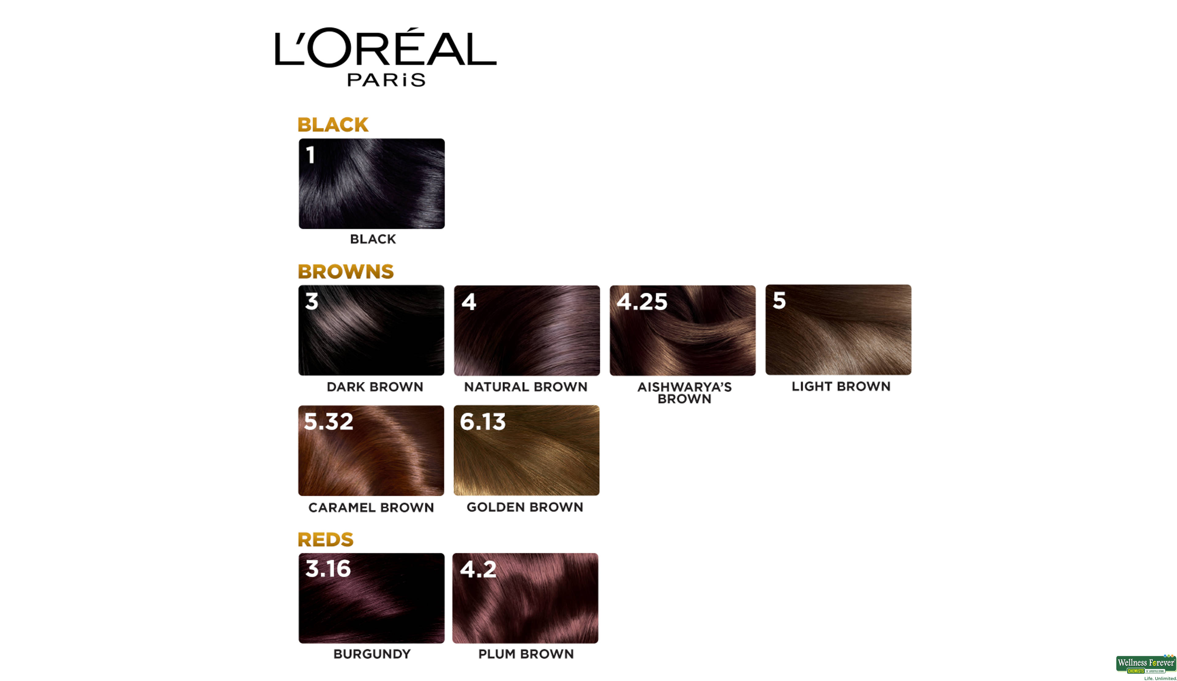 LOREAL HR/COLOR EXCE BLACK 1 1PC- 6, 1PC, 