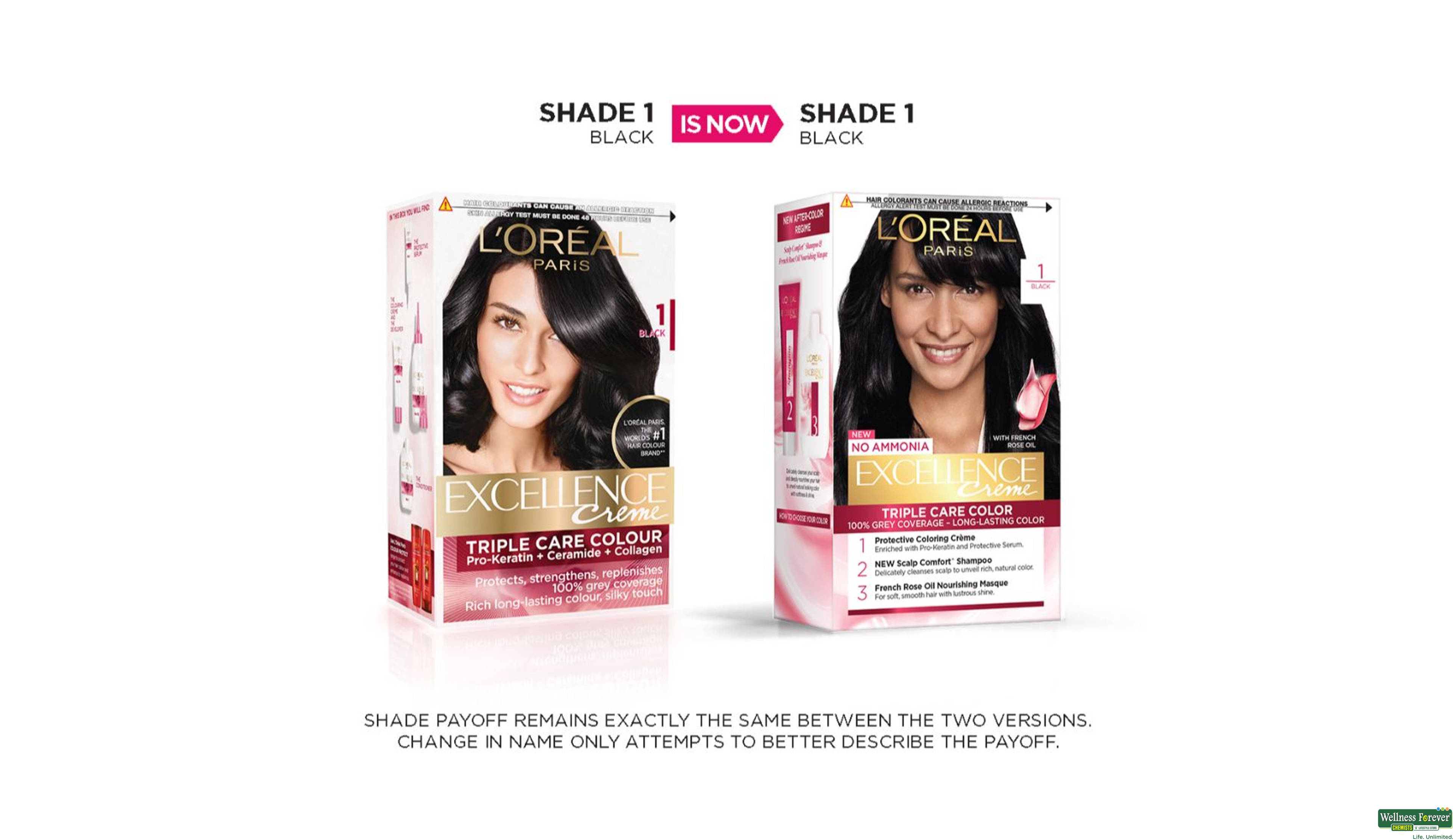 LOREAL HR/COLOR EXCE BLACK 1 1PC- 8, 1PC, 