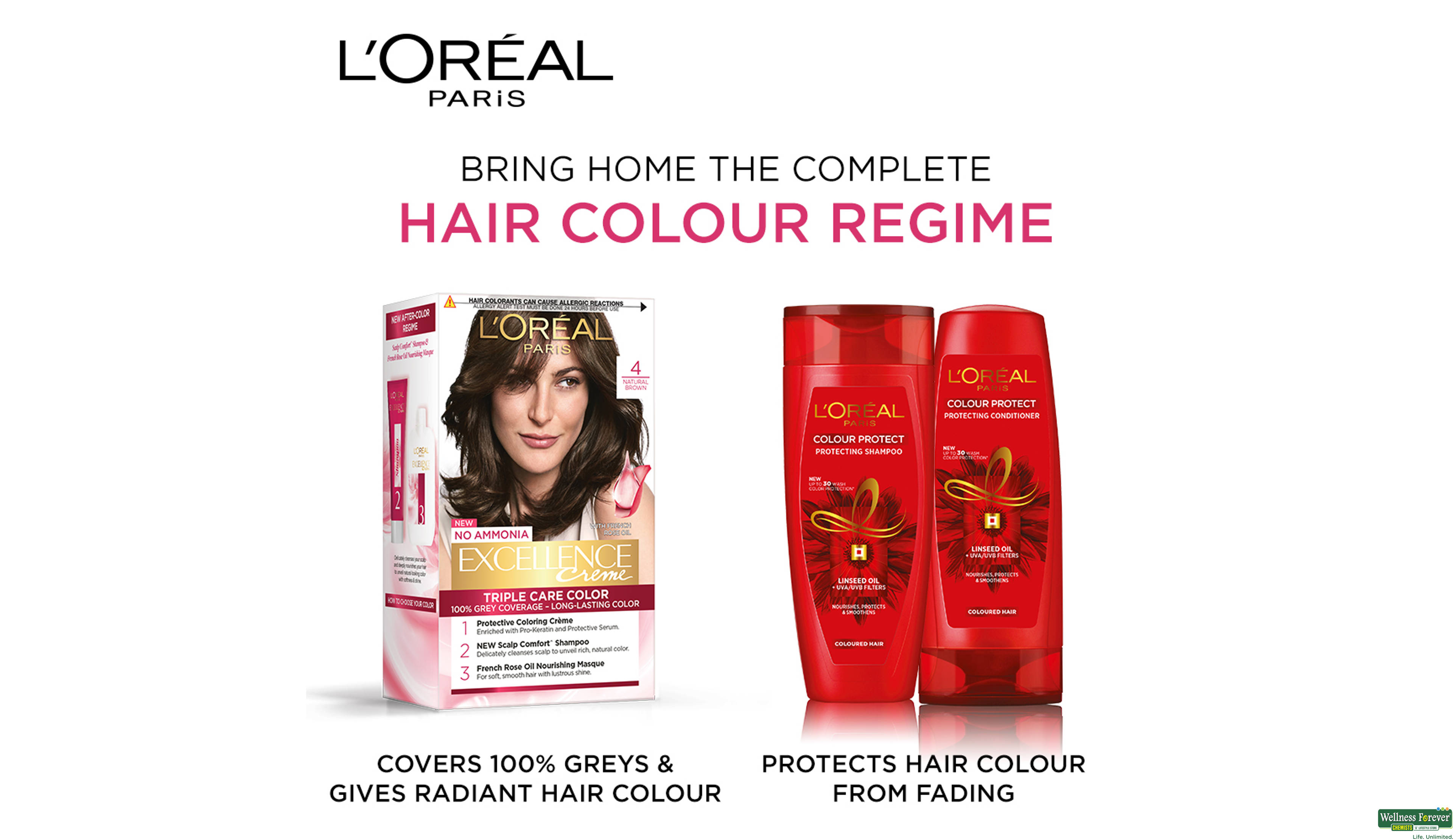 LOREAL HR/CLR EXCE NAT DARK BROWN 4 1PC- 7, 1PC, 