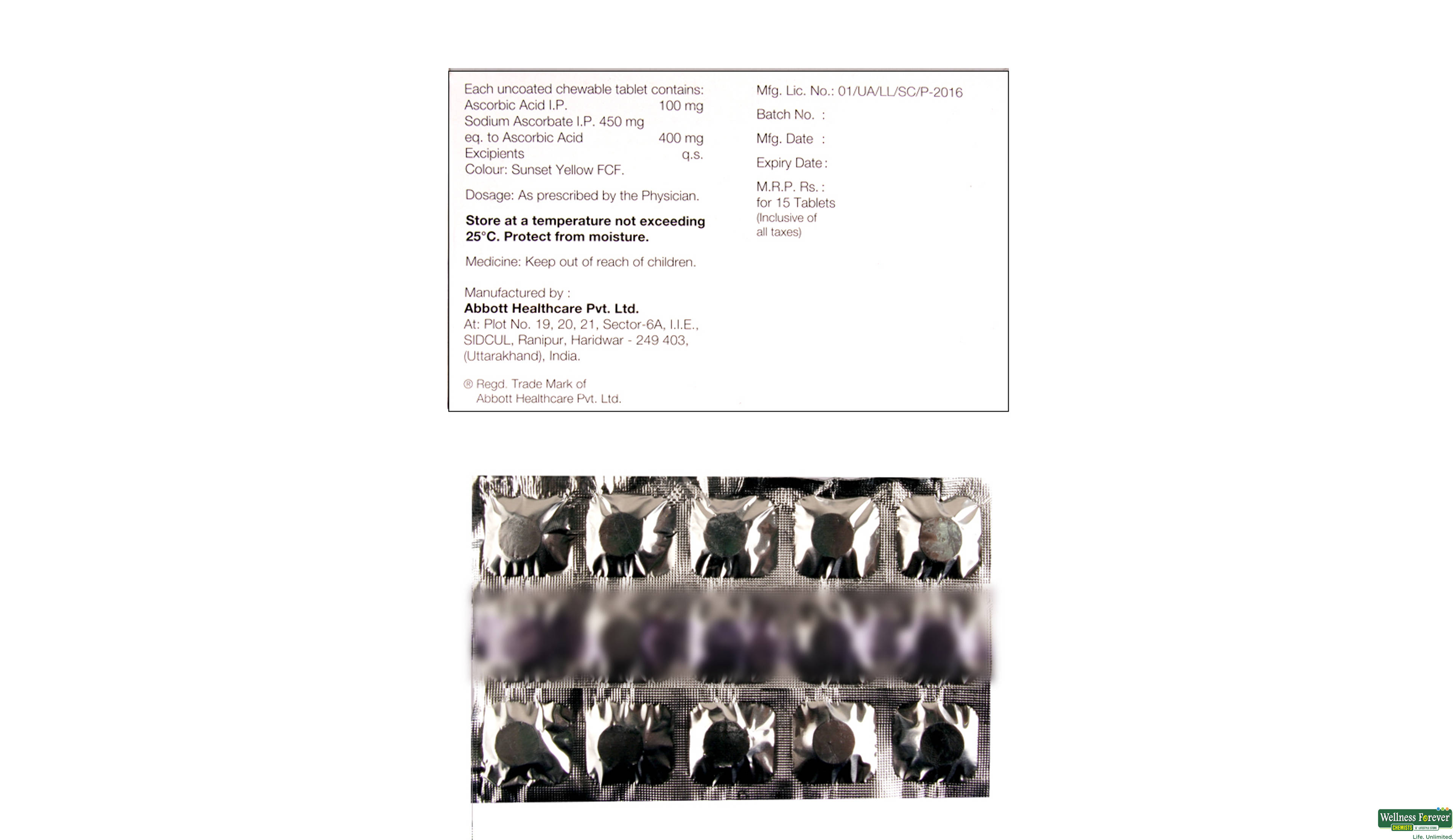 LIMCEE 15TAB- 2, 15TAB, Strengthens immune function and increases resistance to infections.
Supports collagen production for healthier skin, joints, and bones.
Acts as a potent antioxidant to combat oxidative stress.
Aids in the absorption of iron, reducing the risk of iron deficiency.