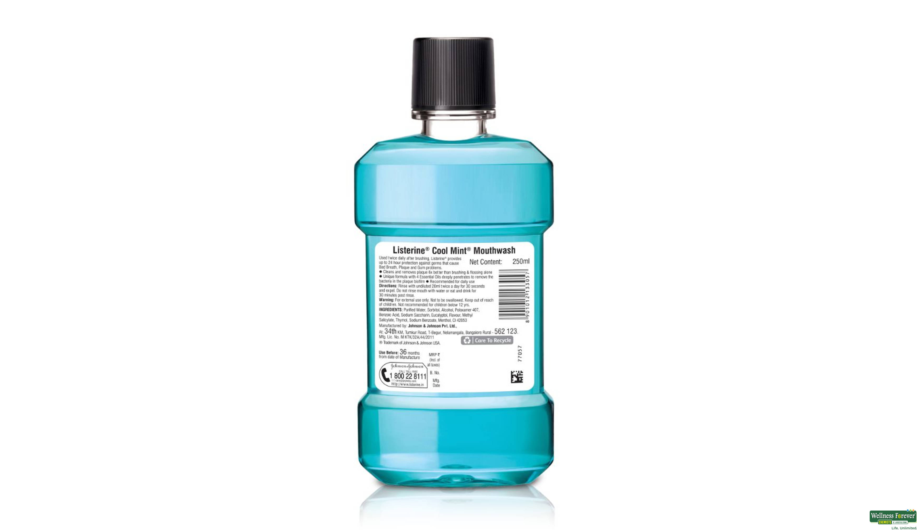 LISTERINE M/WASH COOL MINT 250ML- 3, 250ML, 