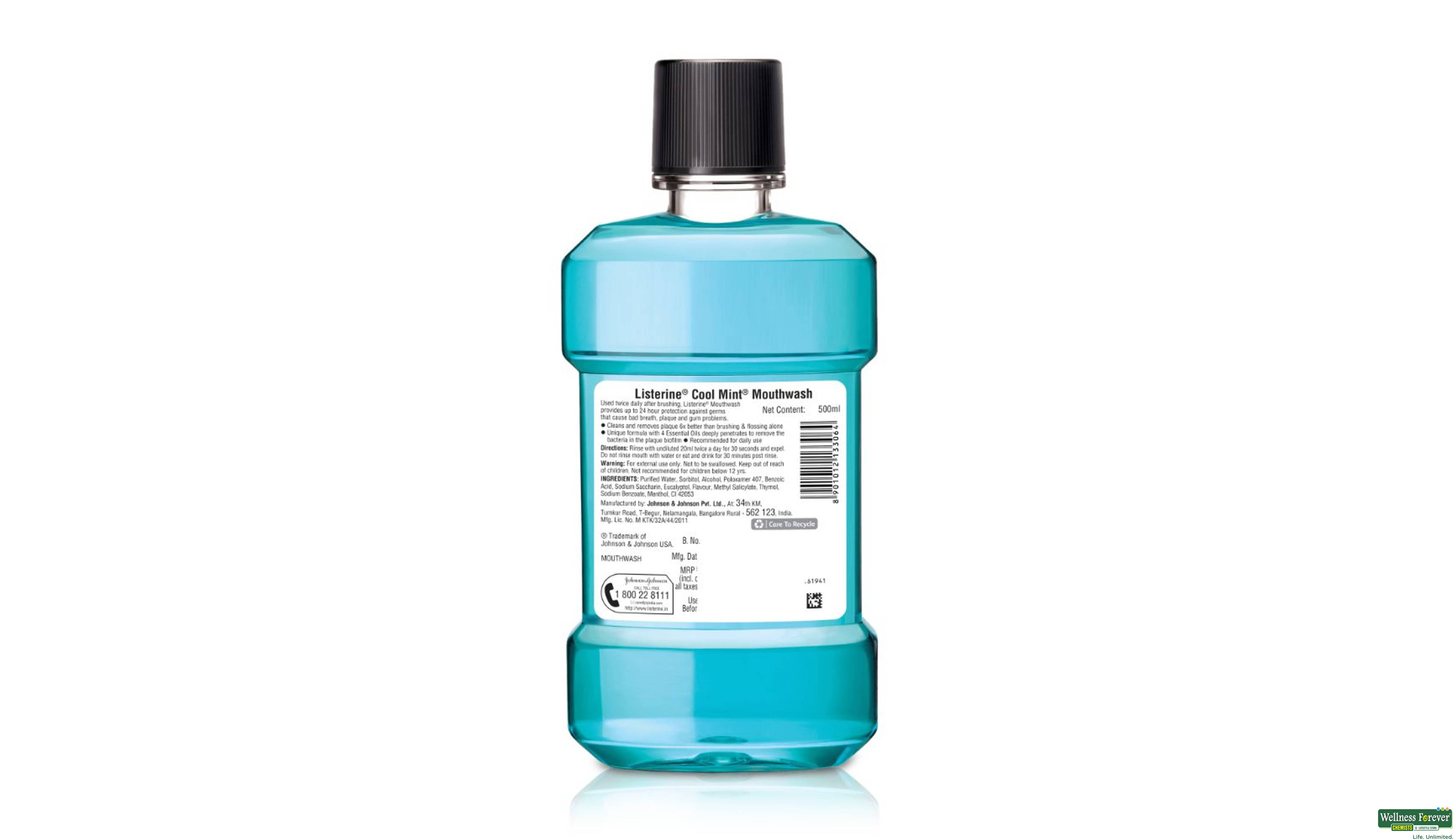 LISTERINE M/WASH COOL MINT 500ML- 3, 500ML, 