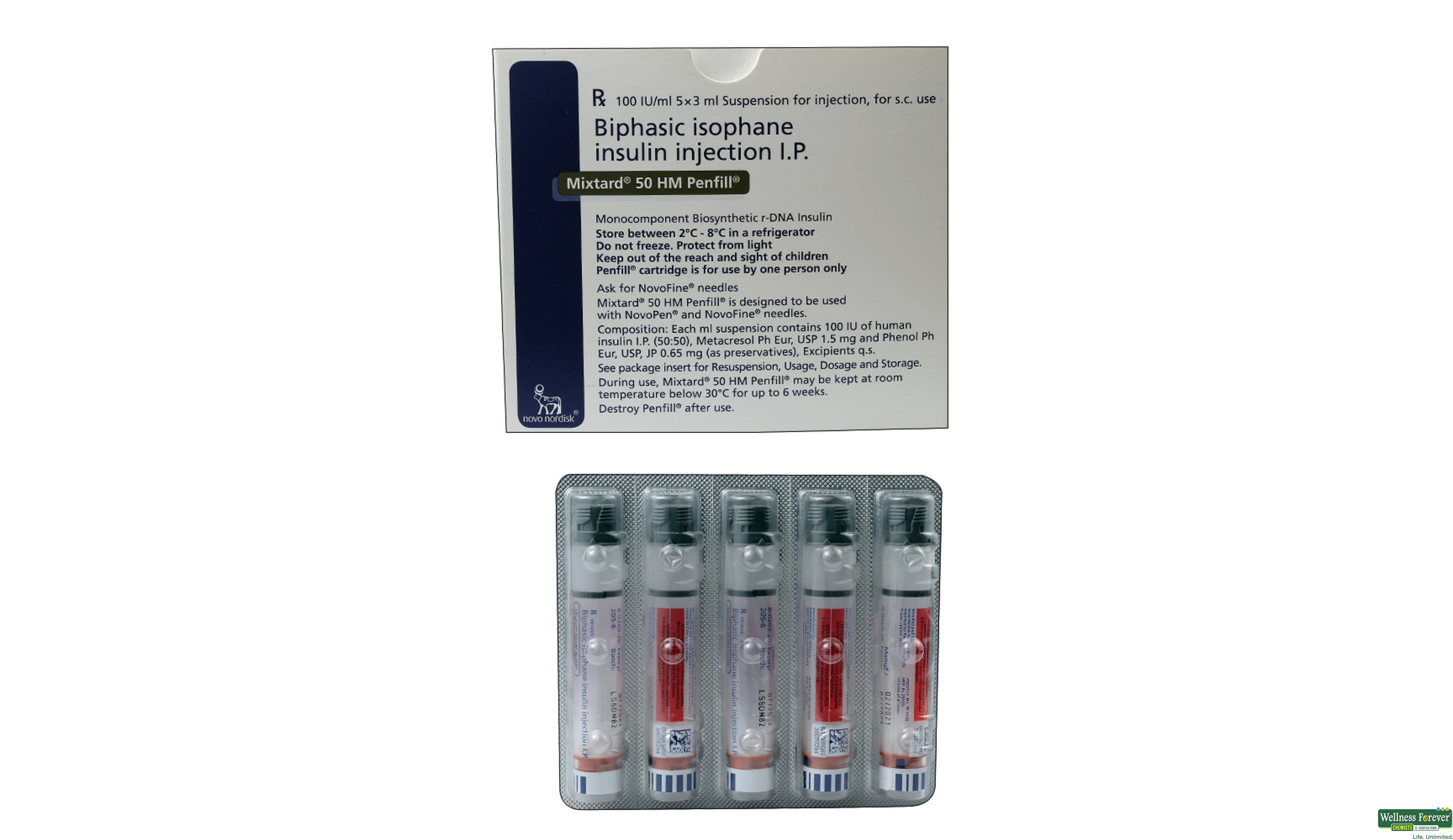 MIXTARD 50HM PENFILL 5X3ML- 1, 1PC, 