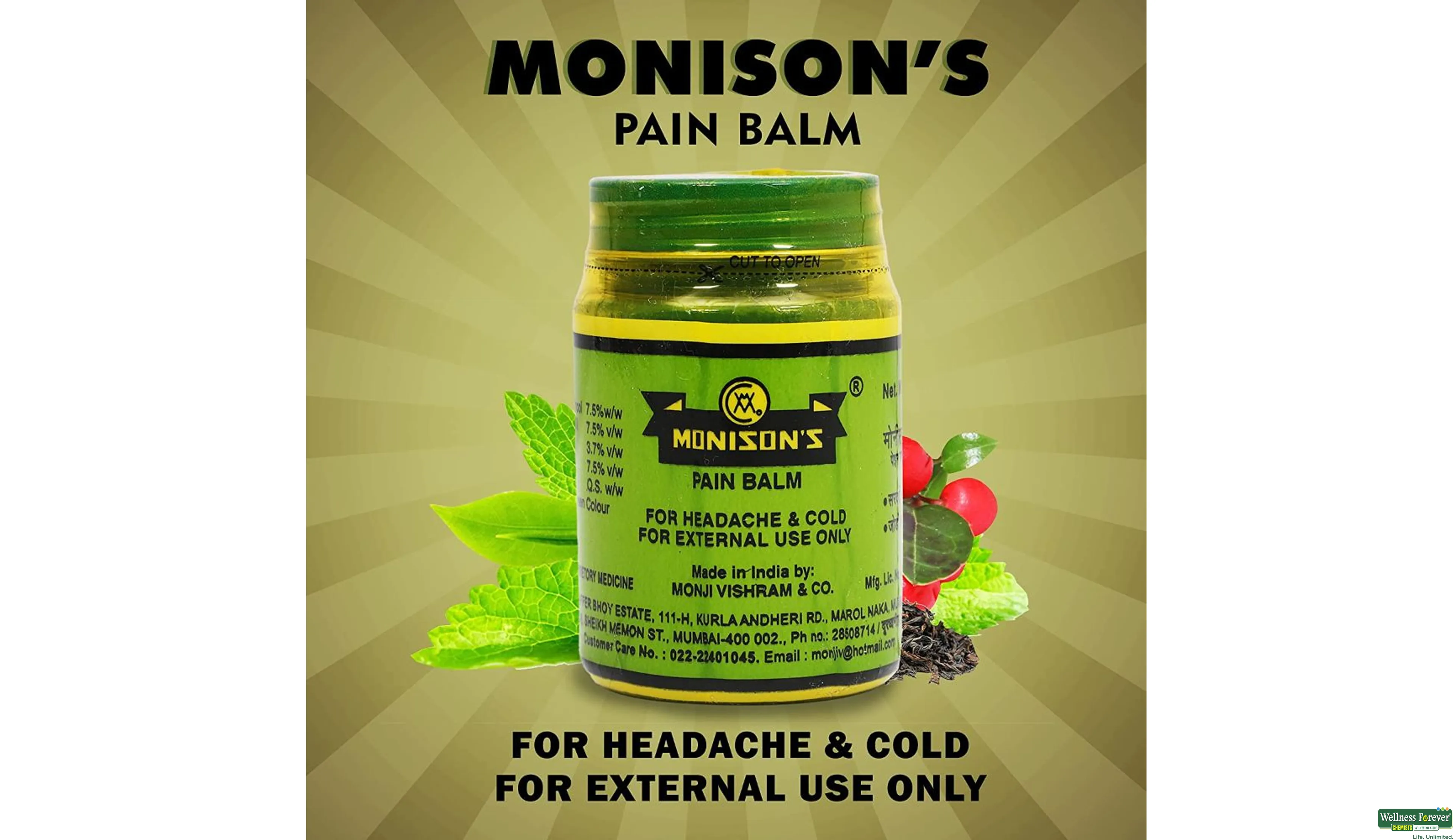 MONISONS PAIN BALM 25GM- 1, 25GM, 