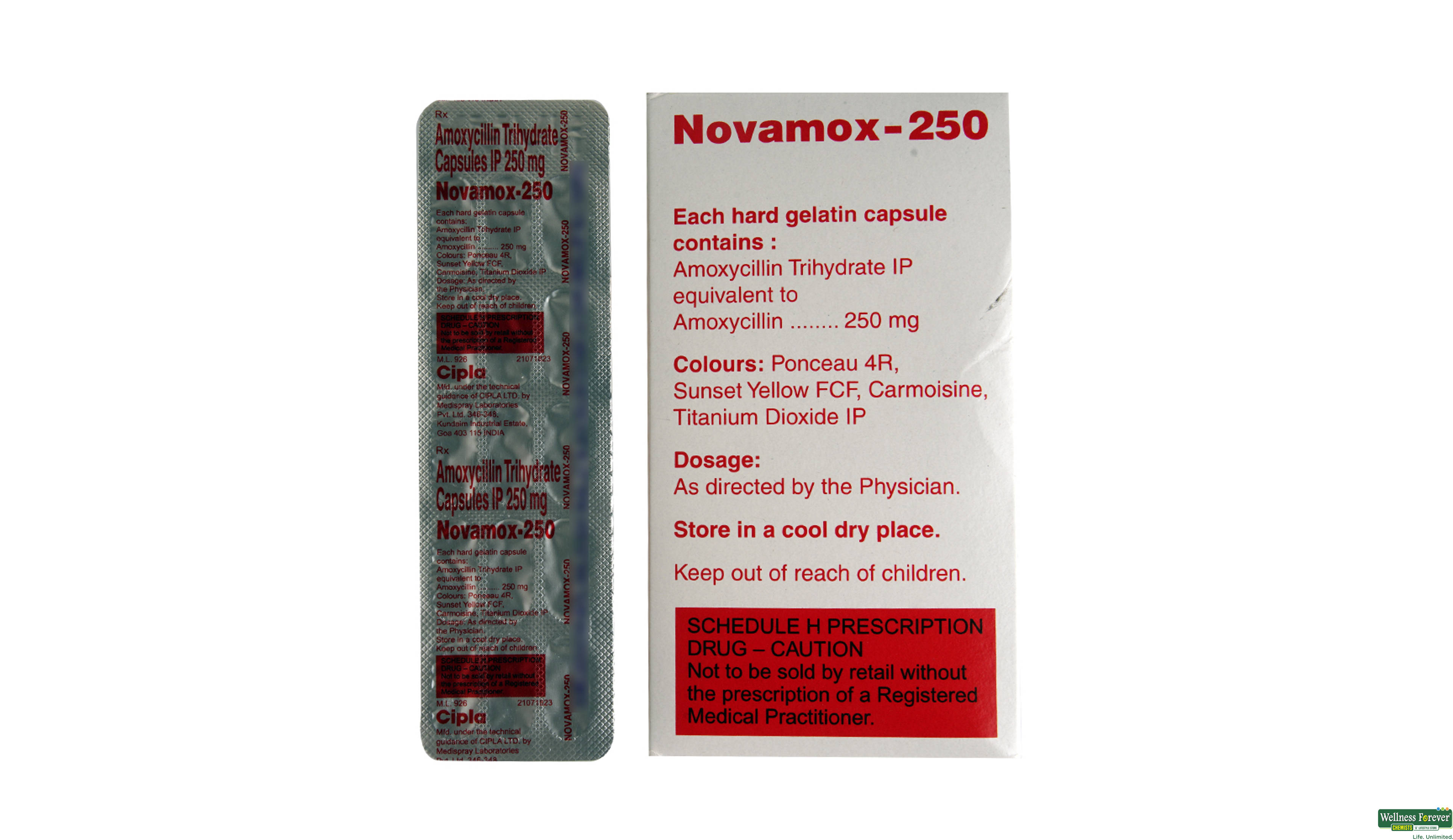 NOVAMOX 250MG 15CAP- 2, 15CAP, null
