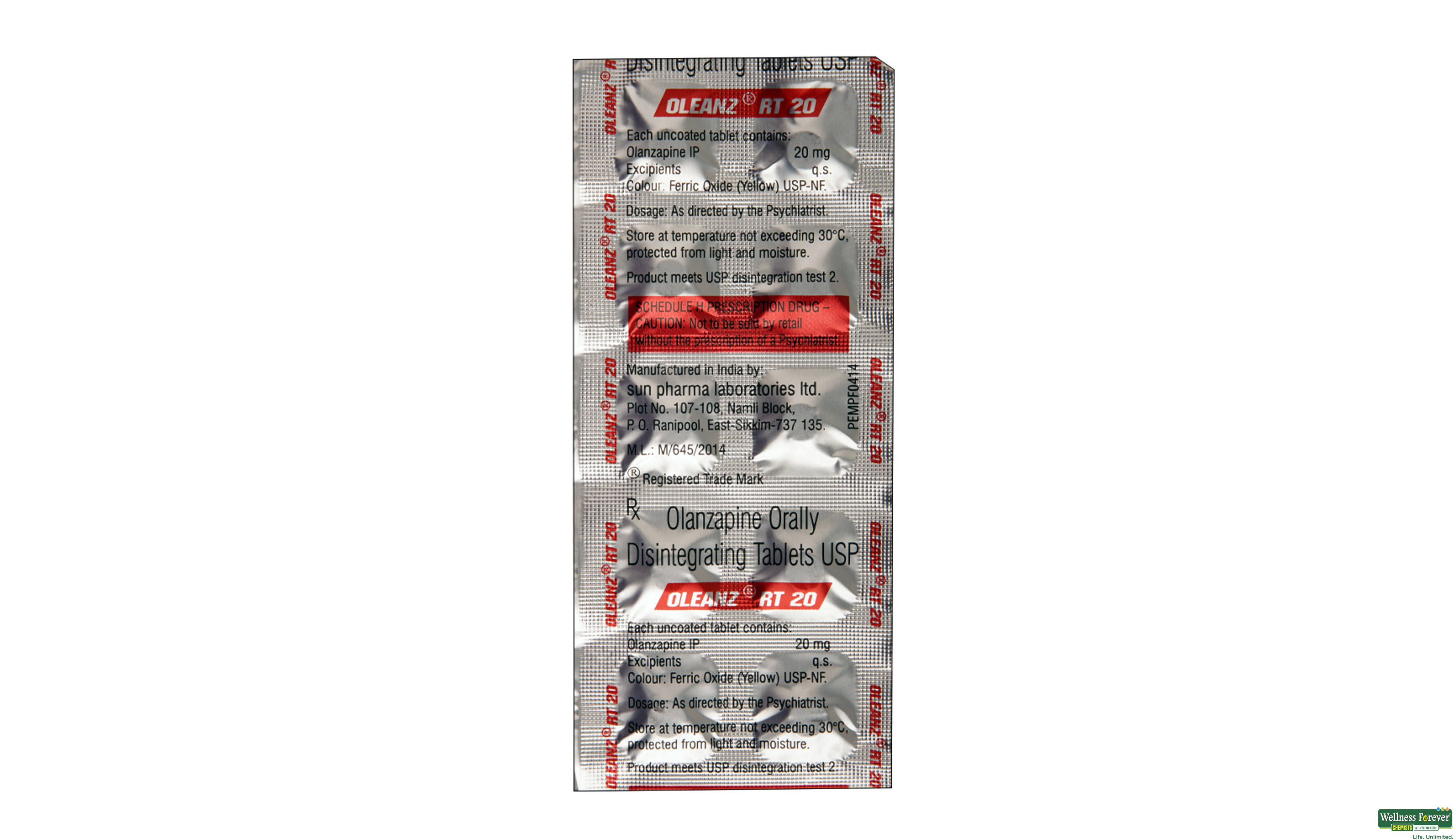 OLEANZ RAPITAB 20MG 10TAB- 1, 10TAB, 