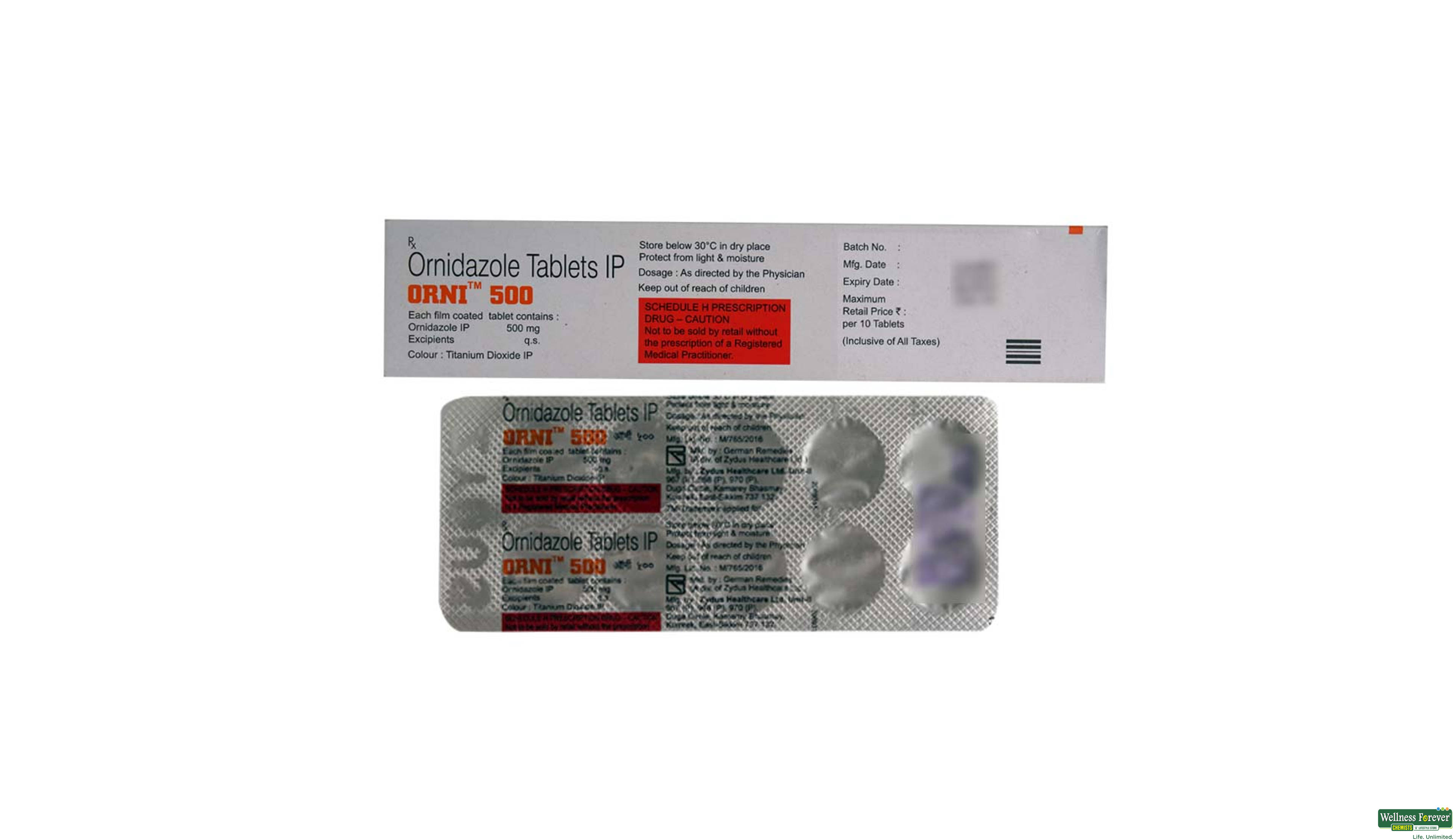 ORNI 500MG 10TAB- 2, 10TAB, 