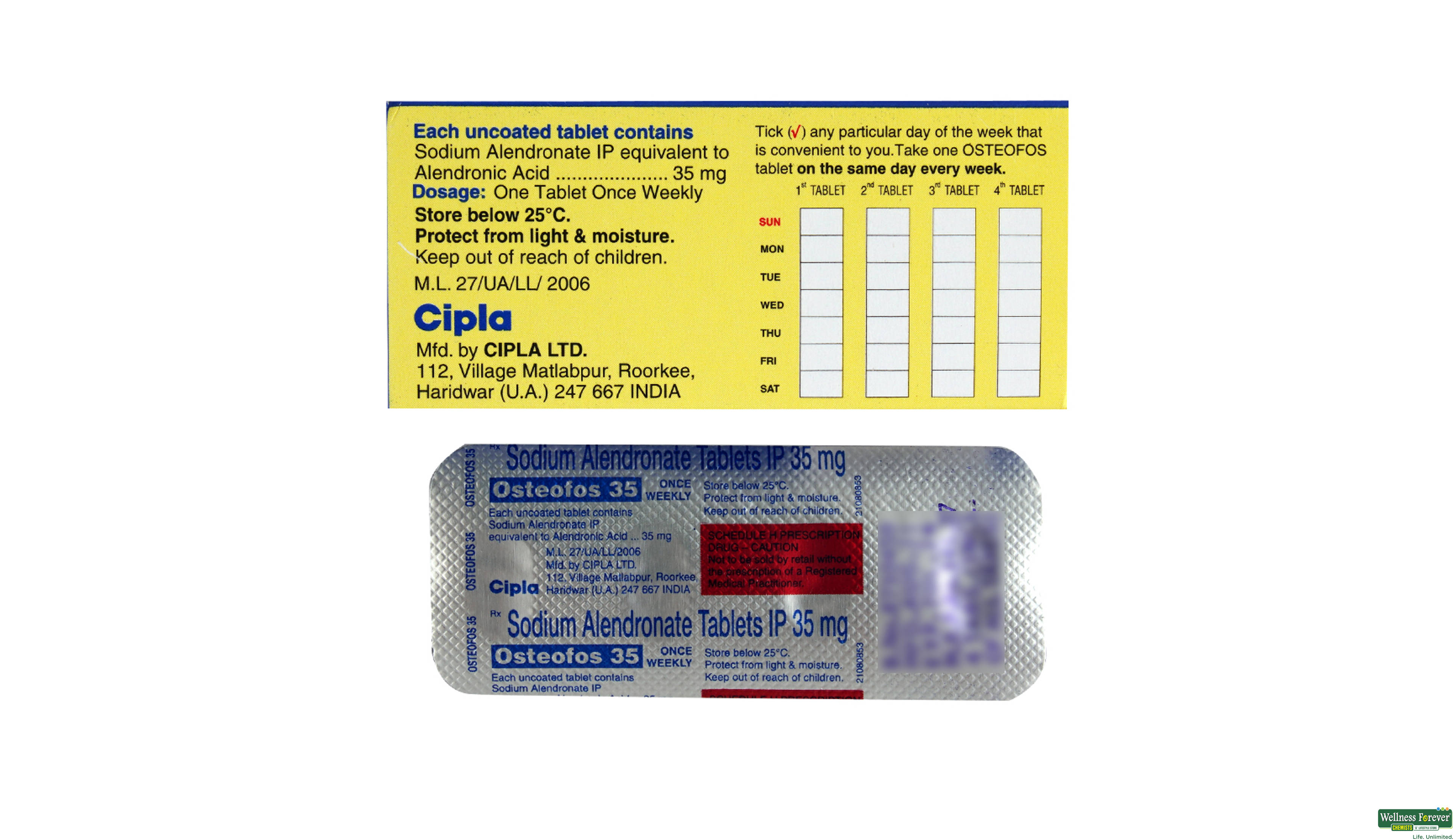 OSTEOFOS 35MG 4TAB- 2, 4TAB, 