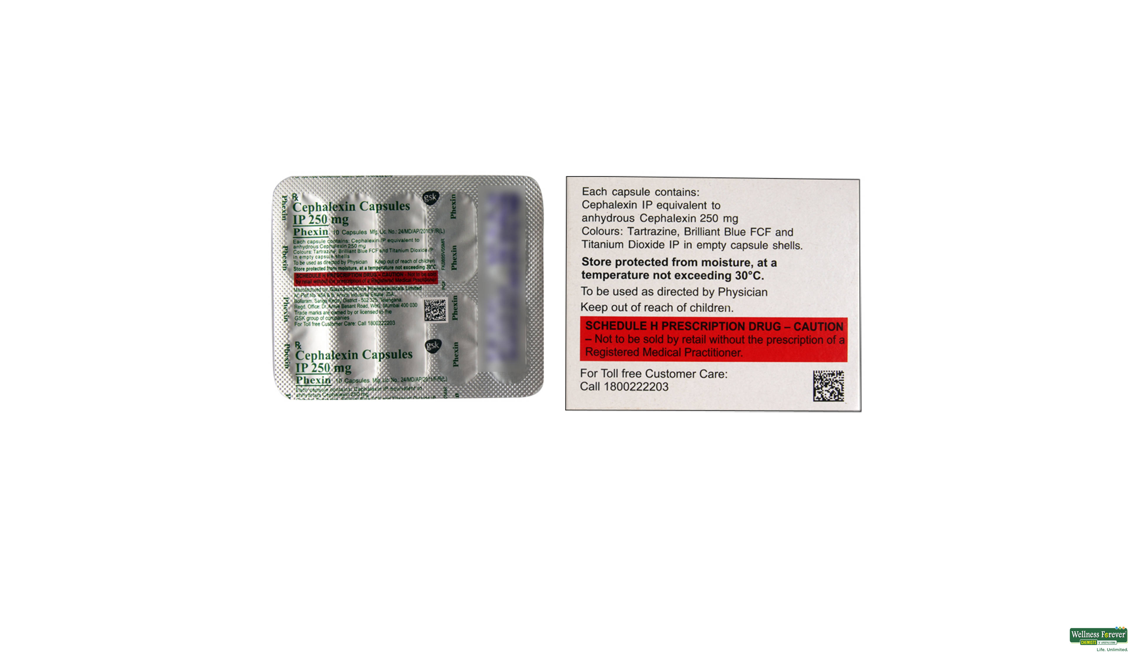 PHEXIN 250MG 10CAP- 2, 10CAP, 