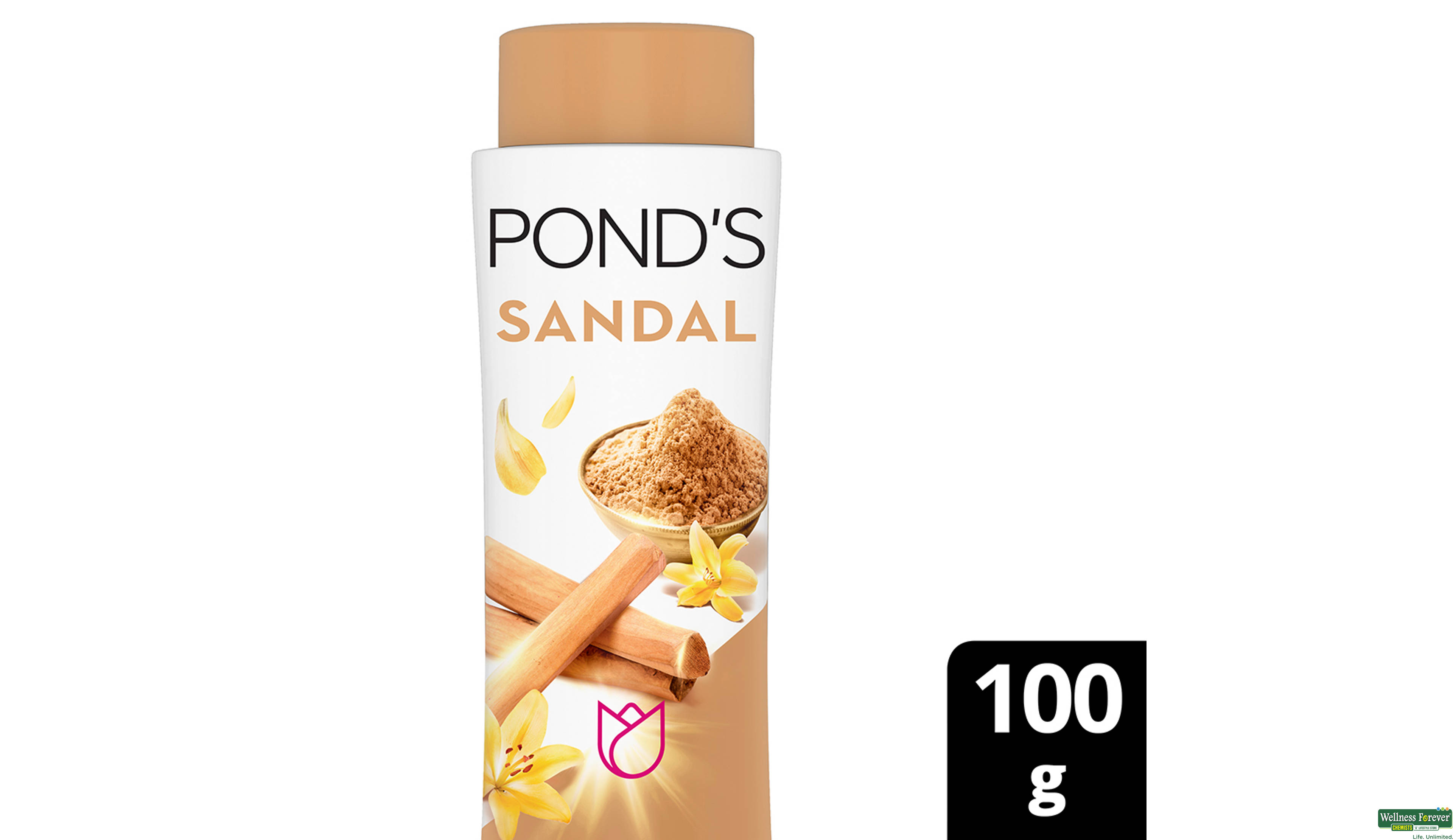 PONDS TALC SANDAL 100GM- 1, 100GM, 