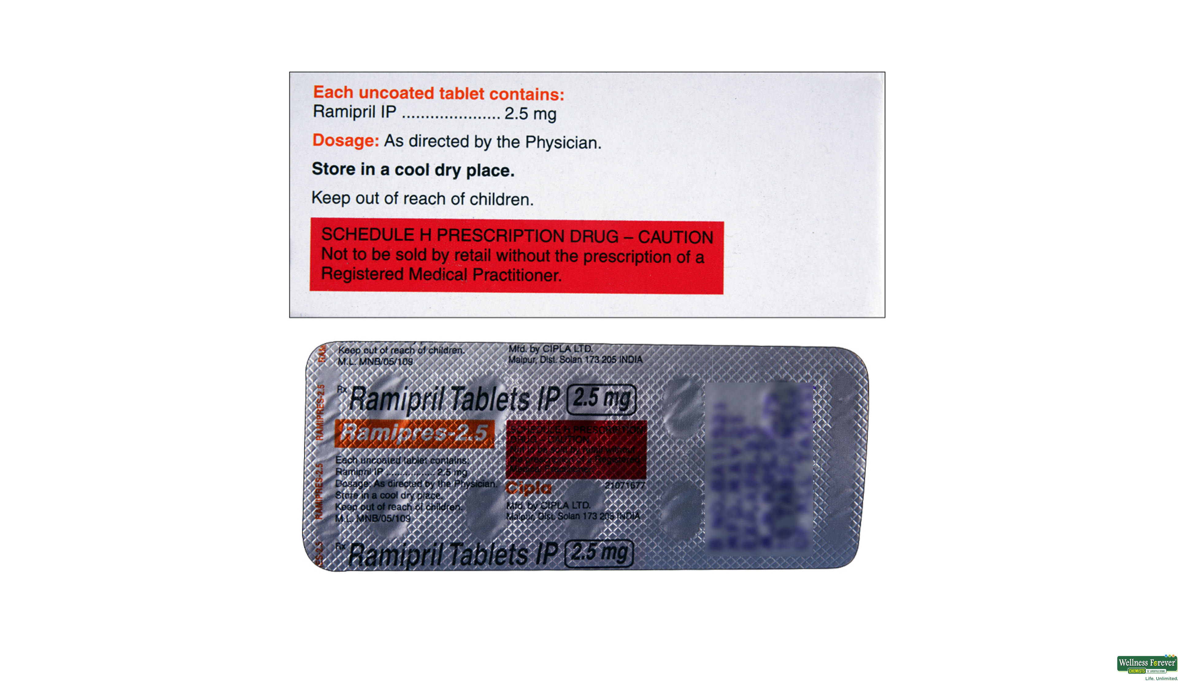 RAMIPRES 2.5MG 10TAB- 2, 10TAB, 