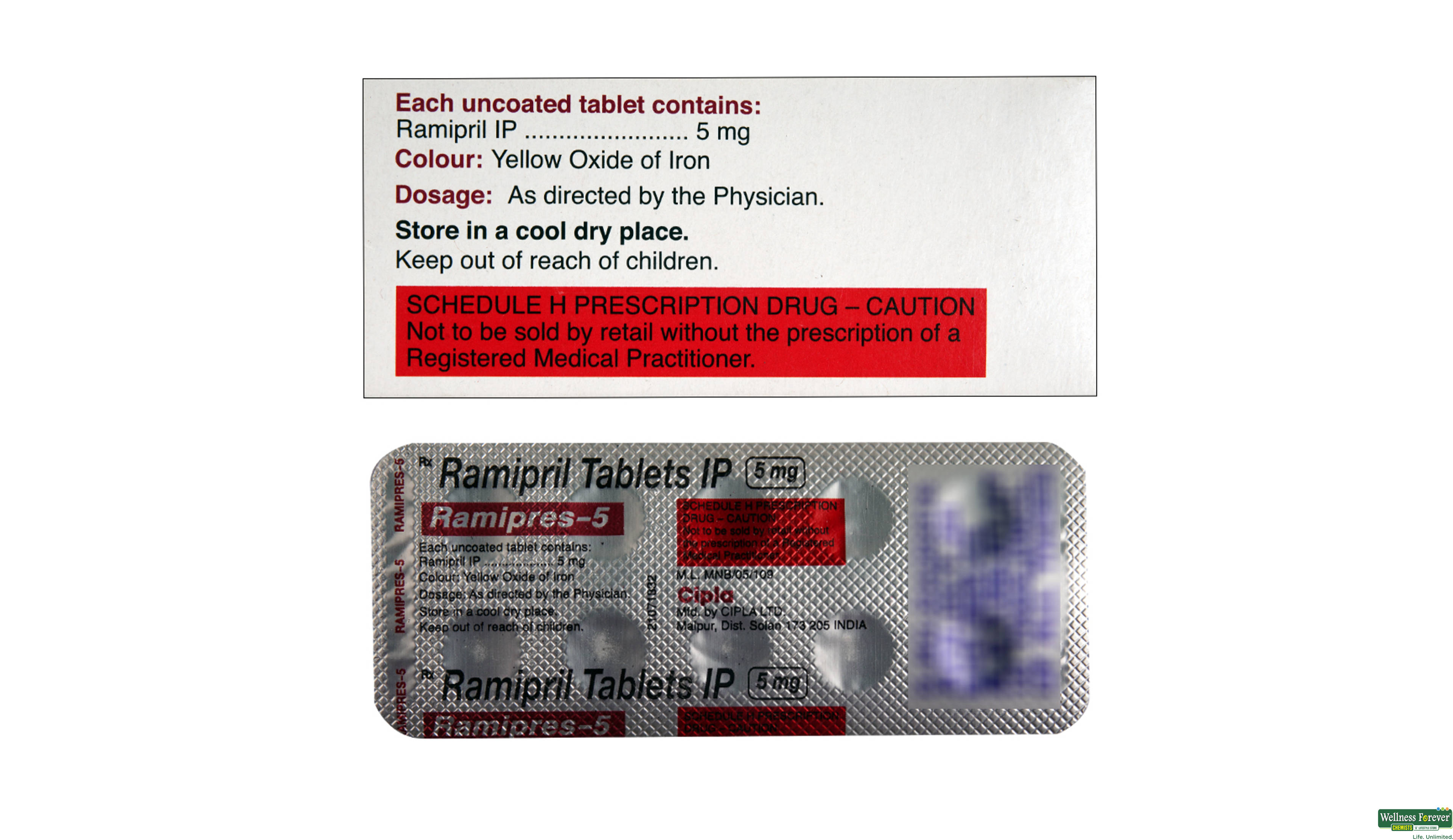 RAMIPRES 5MG 10TAB- 2, 10TAB, 