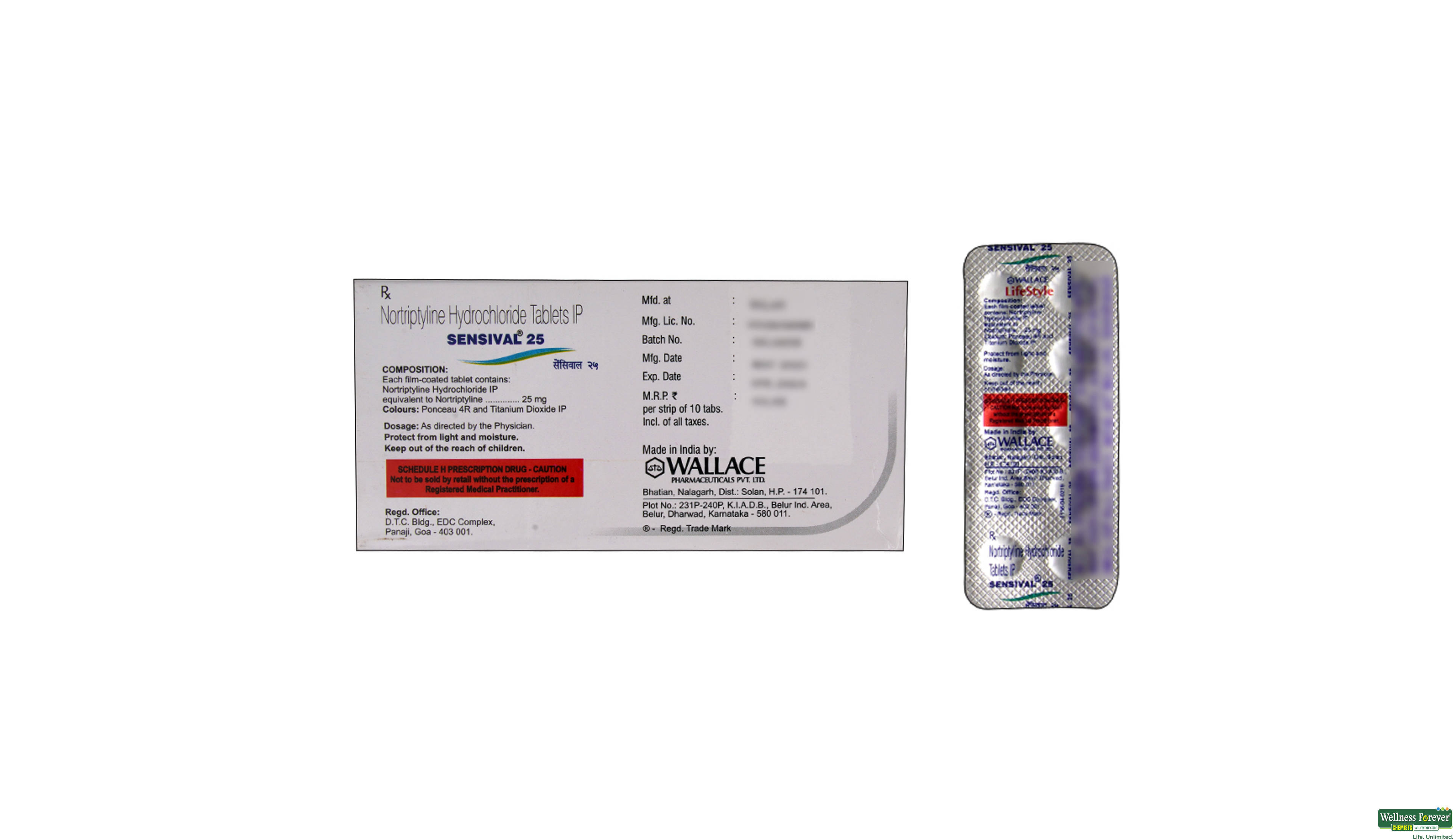 SENSIVAL 25MG 10TAB- 2, 10TAB, 