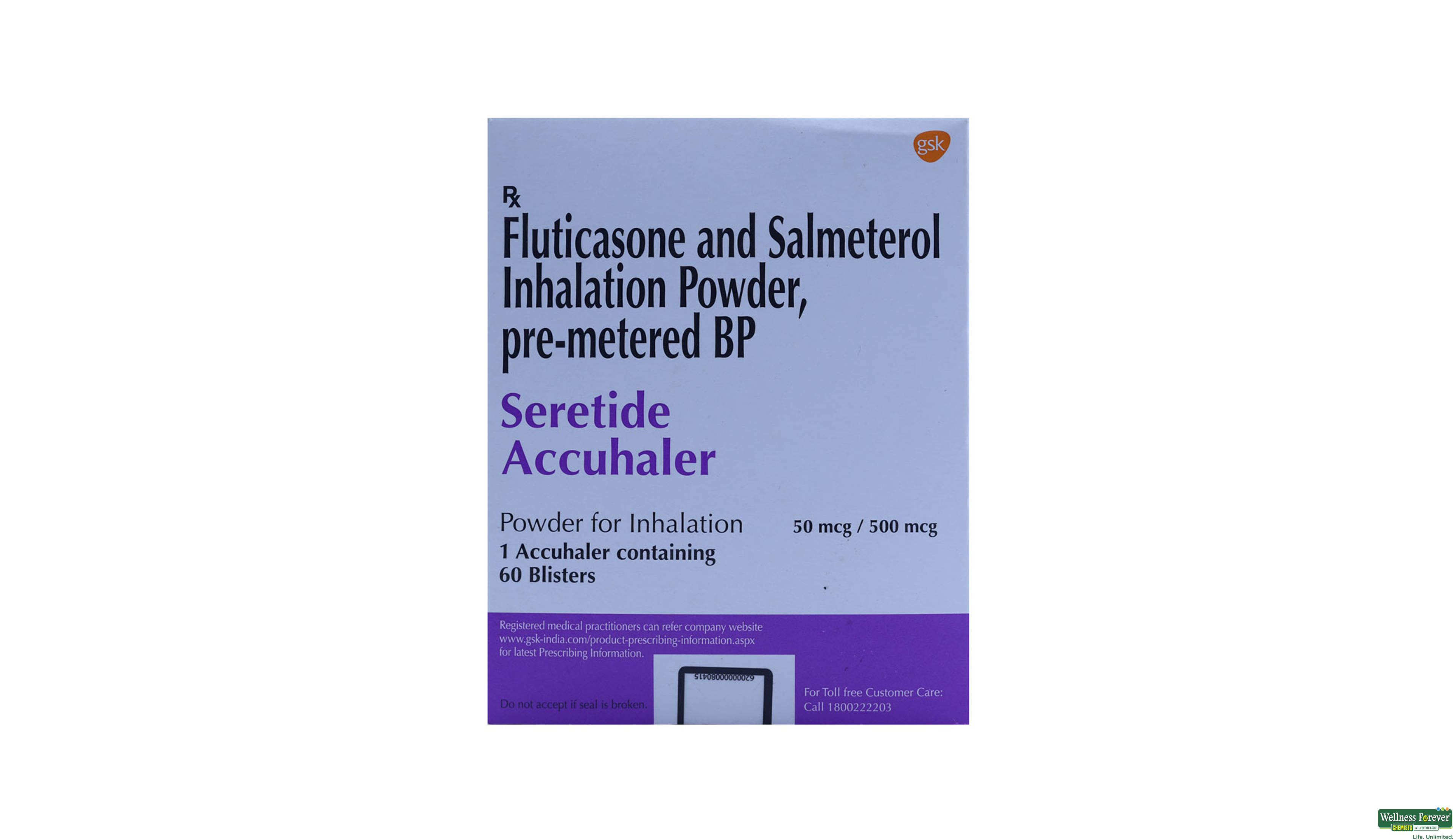 SERETIDE ACCU 50/250 INHALER 60BLIS- 1, 60BLISTERS, 